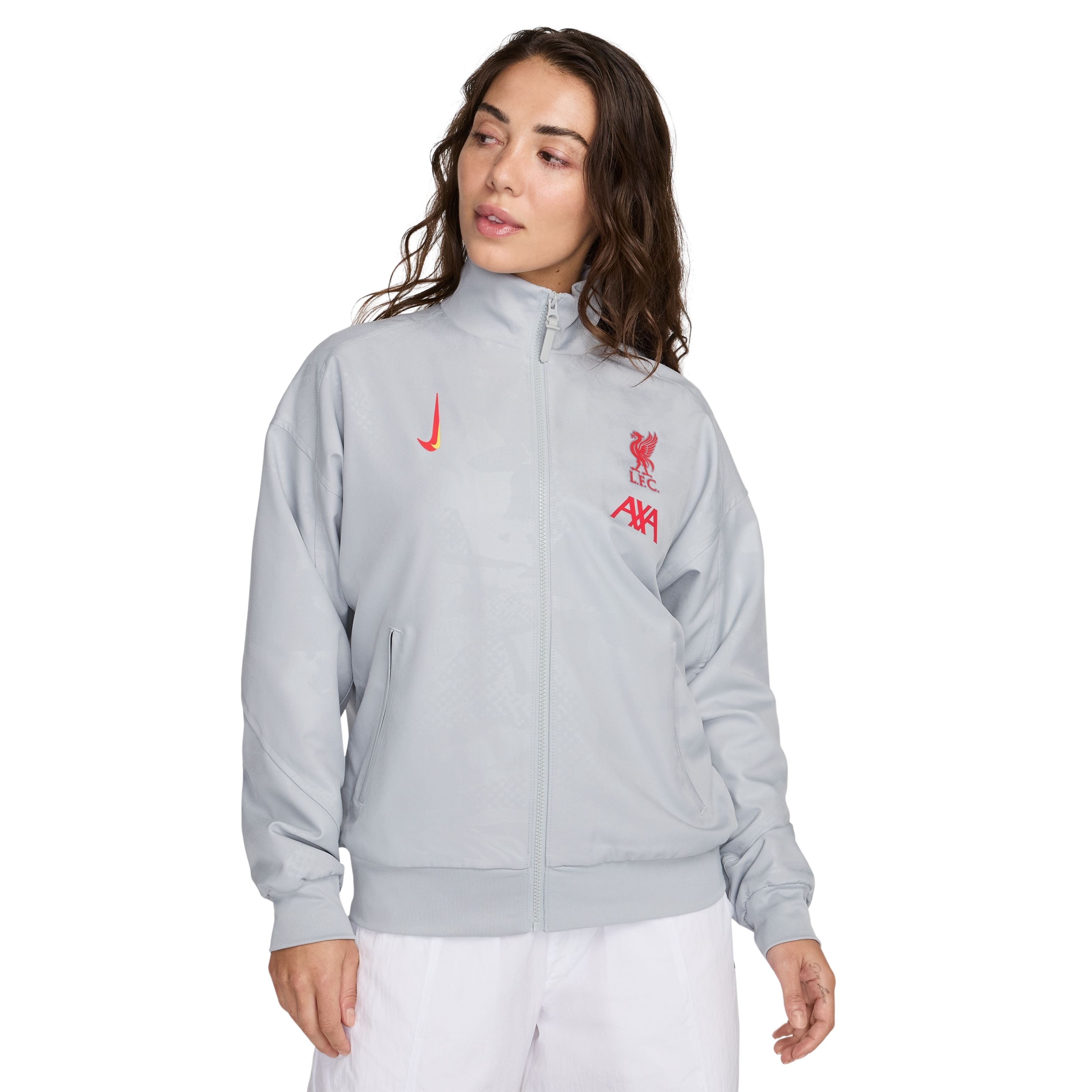 Nike Liverpool Anthem Trainingsjack 2024-2025 Dames Grijs Rood