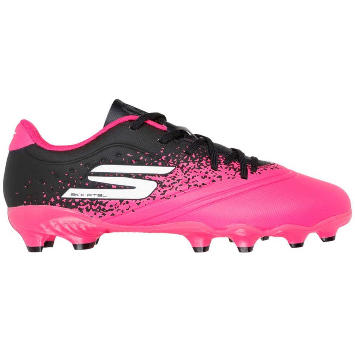 Skechers Razor 1.5 Gras Voetbalschoenen (FG) Kids Zwart Roze