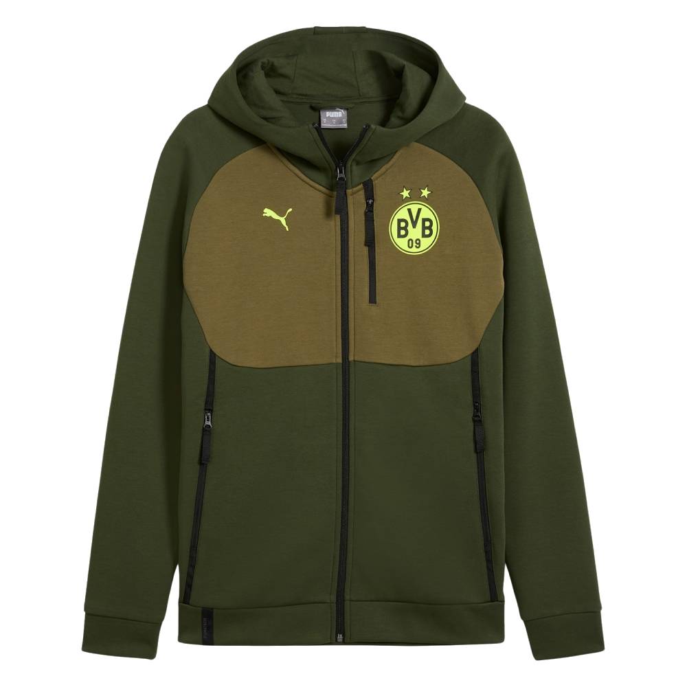 PUMA Borussia Dortmund Pumatech Vest 2024-2025 Donkergroen Olijfgroen Geel