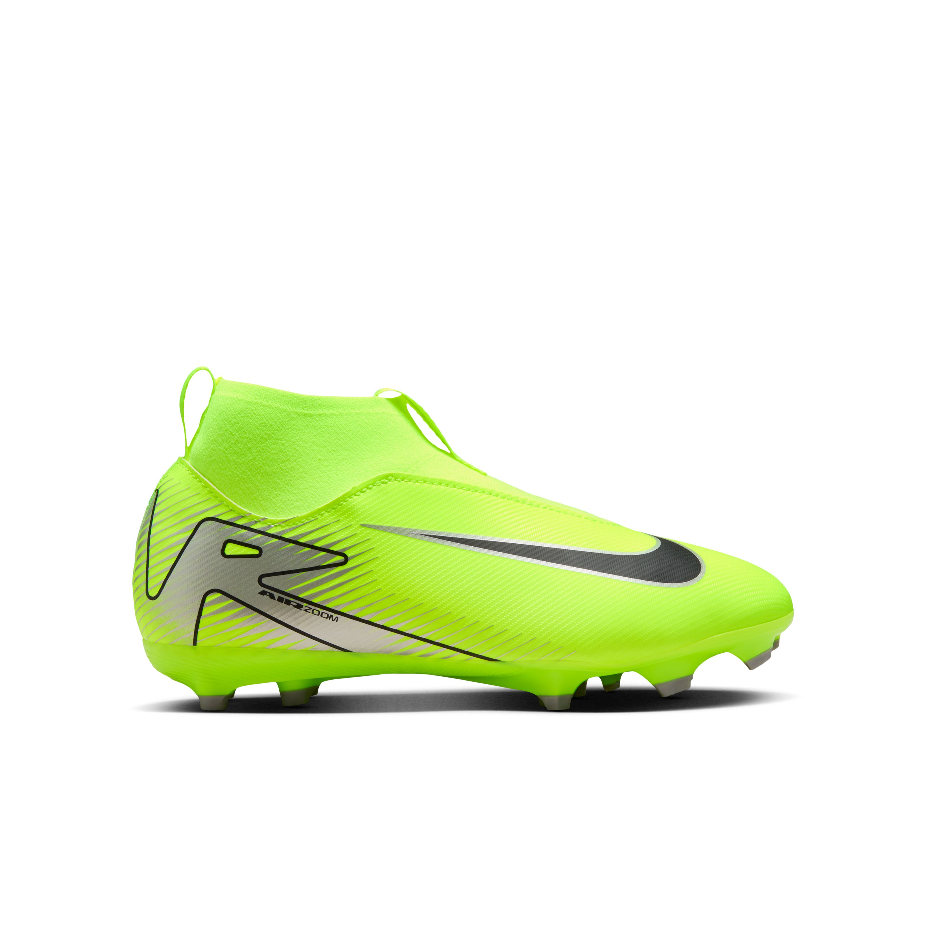 Nike Zoom Mercurial Superfly 10 Academy Gras / Kunstgras Voetbalschoenen (MG) Kids Neongeel Zwart Zilver