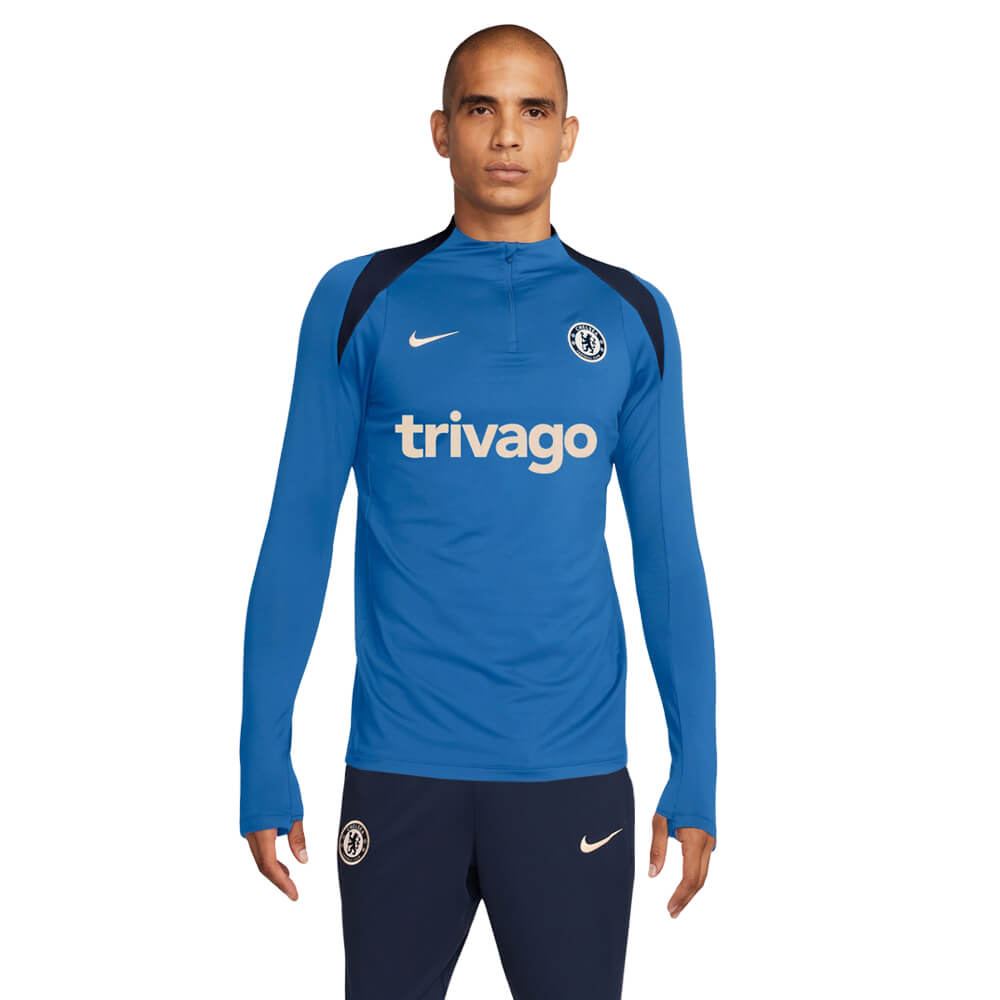 Nike Chelsea Strike Trainingstrui 1/4-Zip 2024-2025 Blauw Donkerblauw