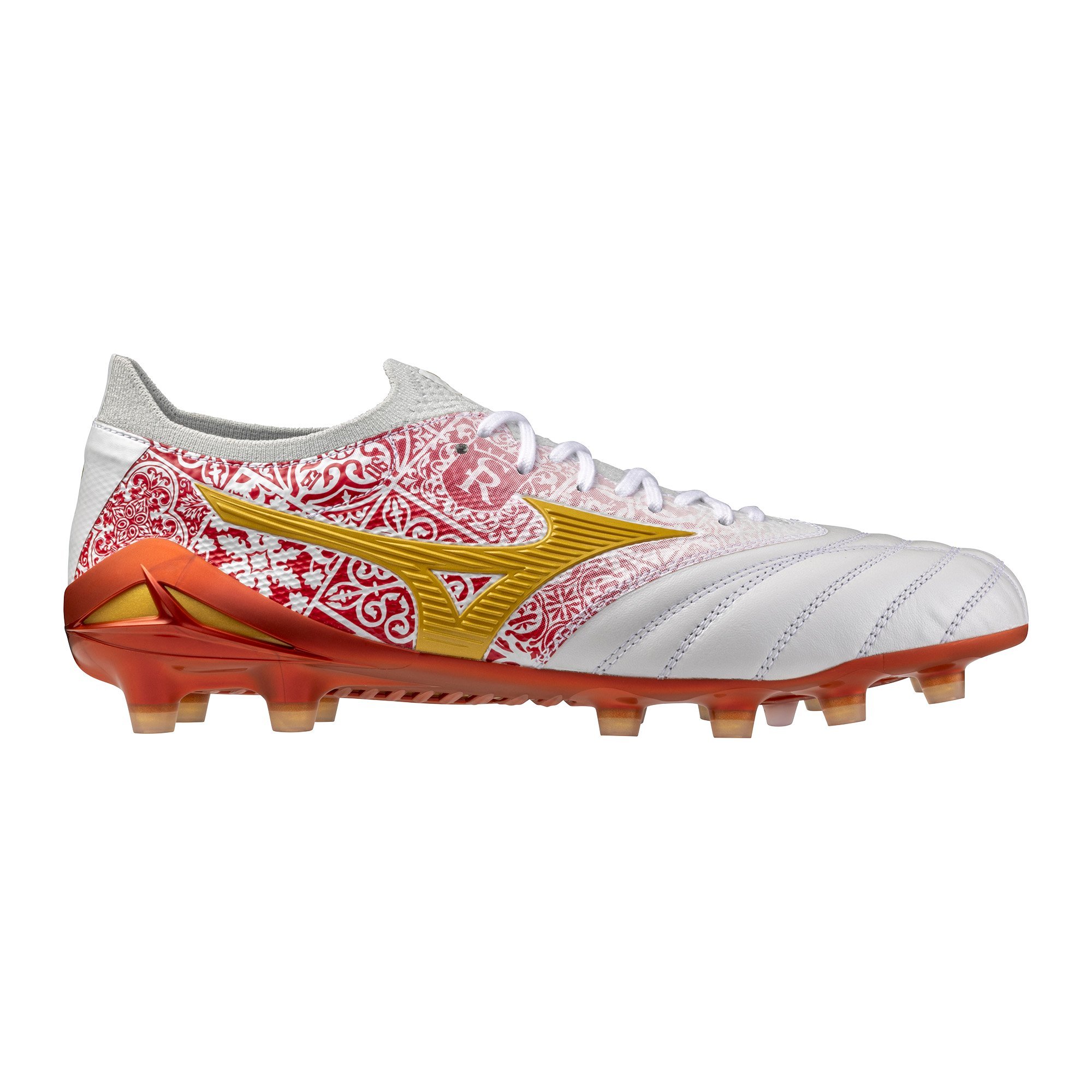 Mizuno Morelia Neo Beta SR4 Japan Gras Voetbalschoenen (FG) Wit Rood Goud