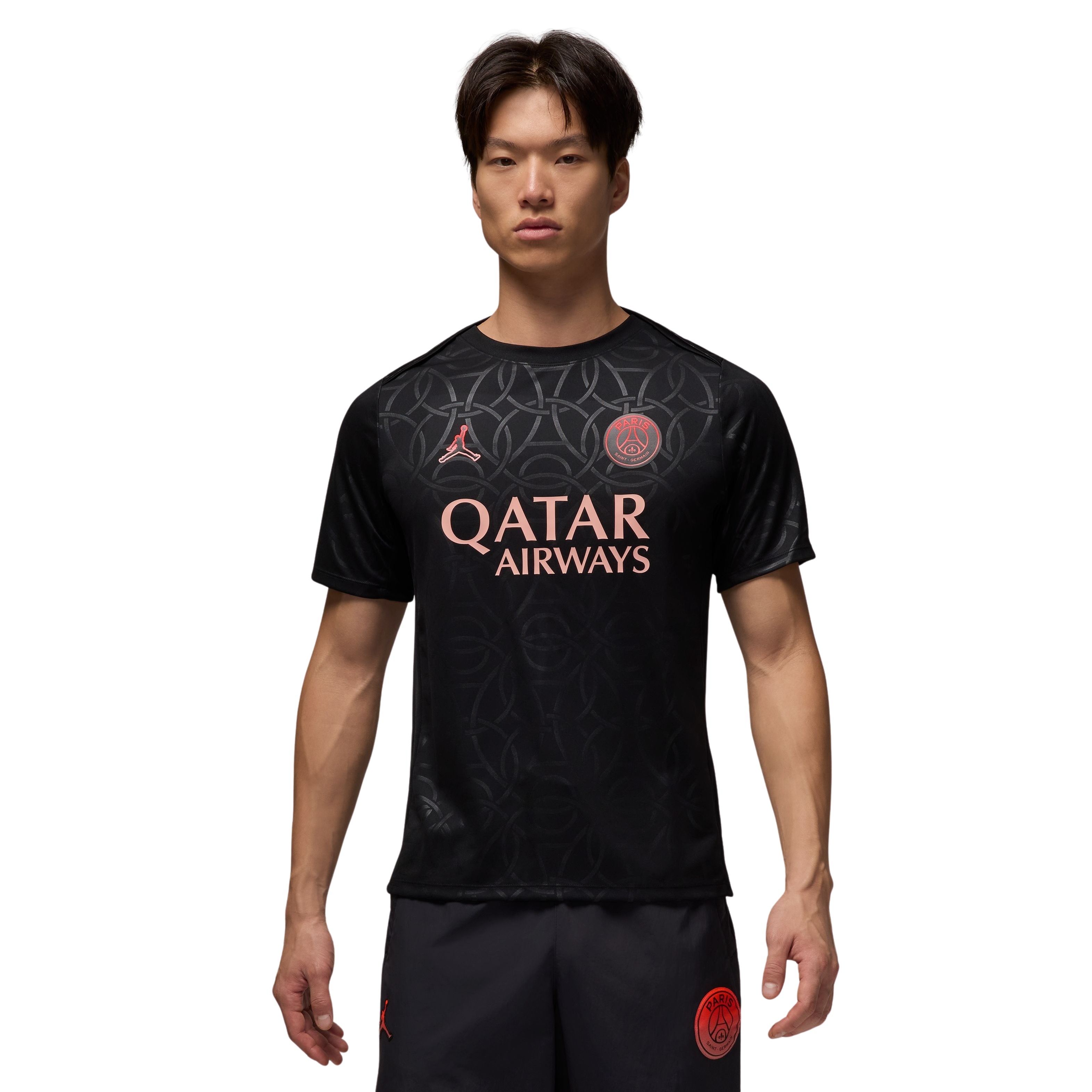 Nike Paris Saint-Germain x Jordan Pre-Match Trainingsshirt 2024-2025 Zwart Rood Roze