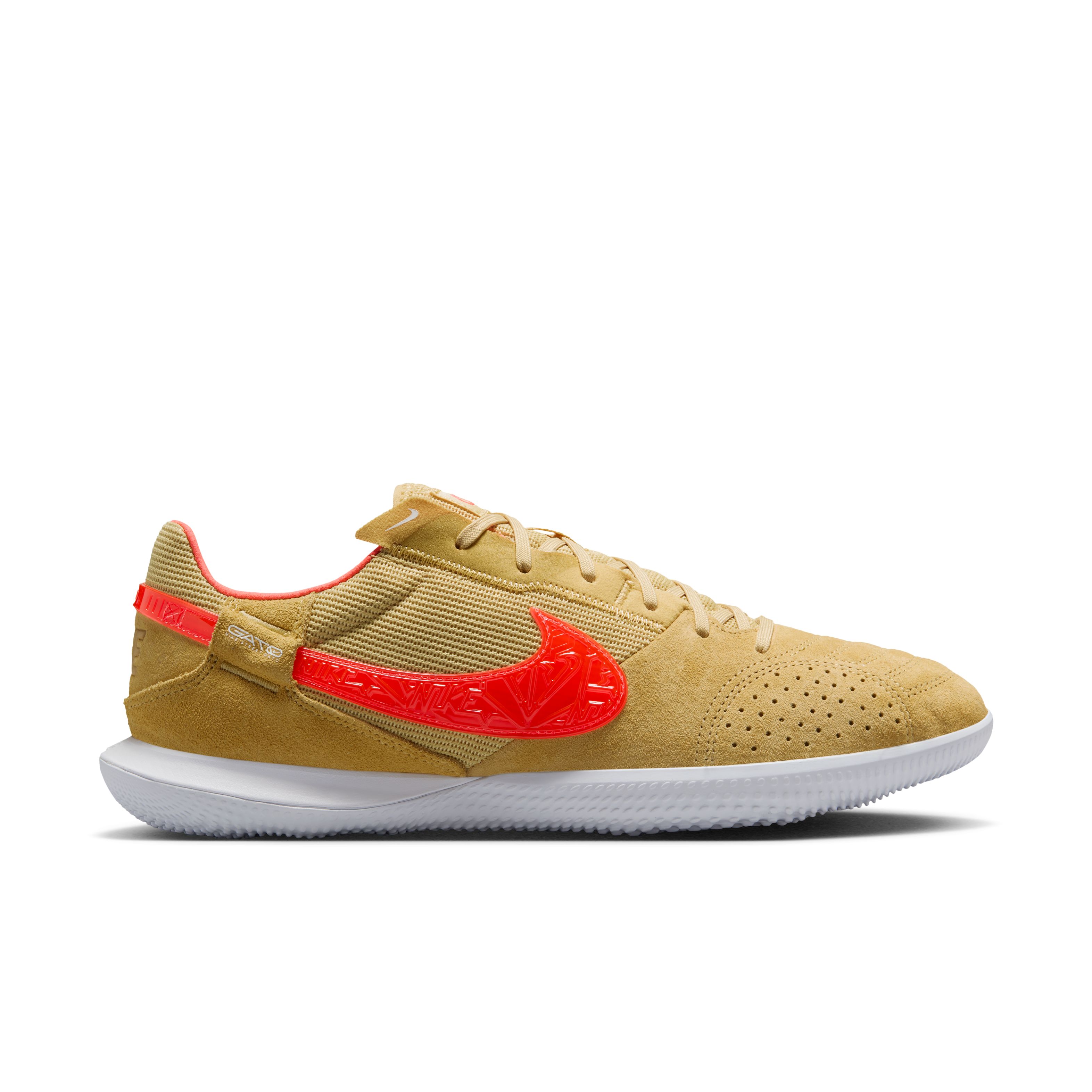 Nike Street Gato Straatvoetbalschoenen Goud Oranje Wit