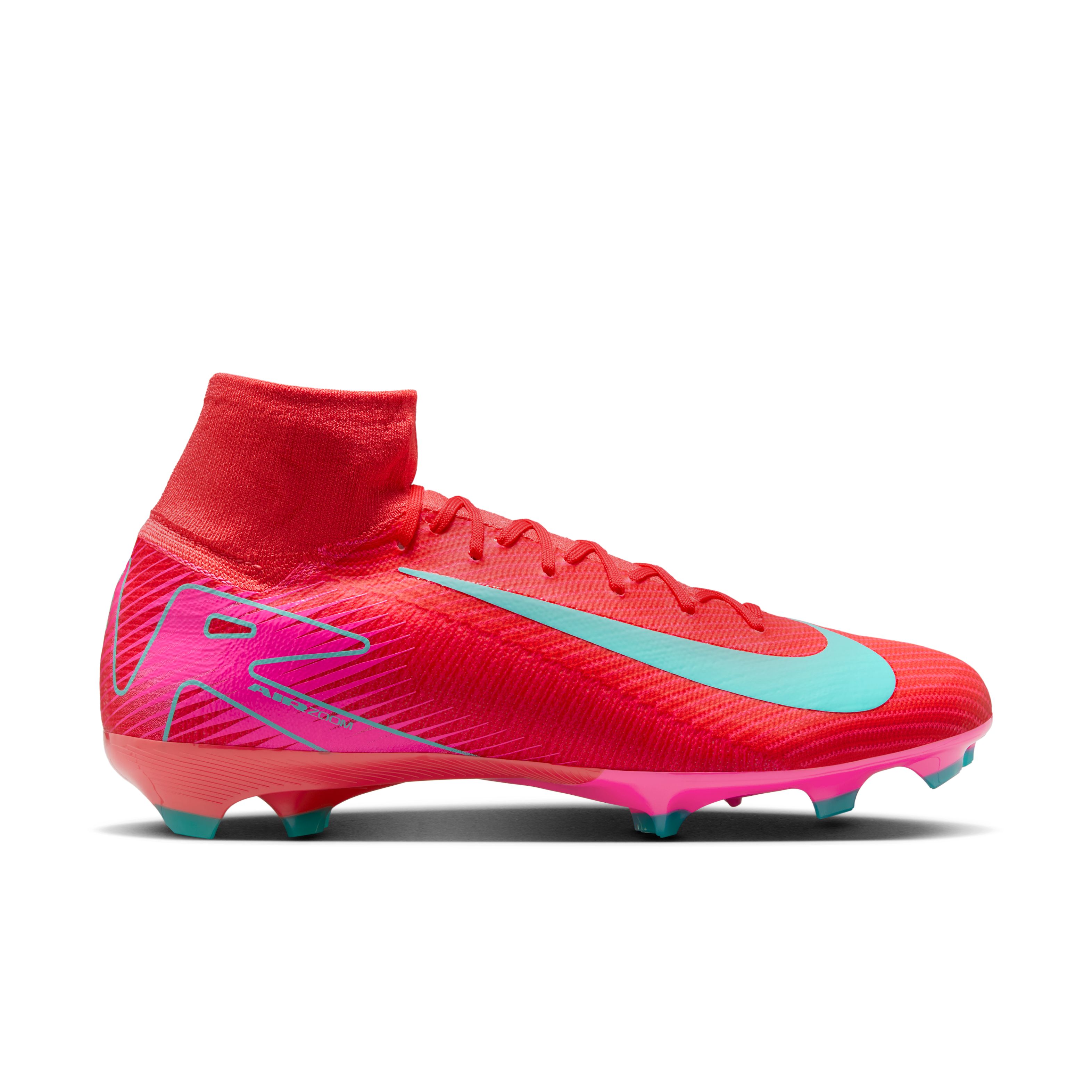 Nike Zoom Mercurial Superfly 10 Pro Gras Voetbalschoenen (FG) Rood Turquoise Roze