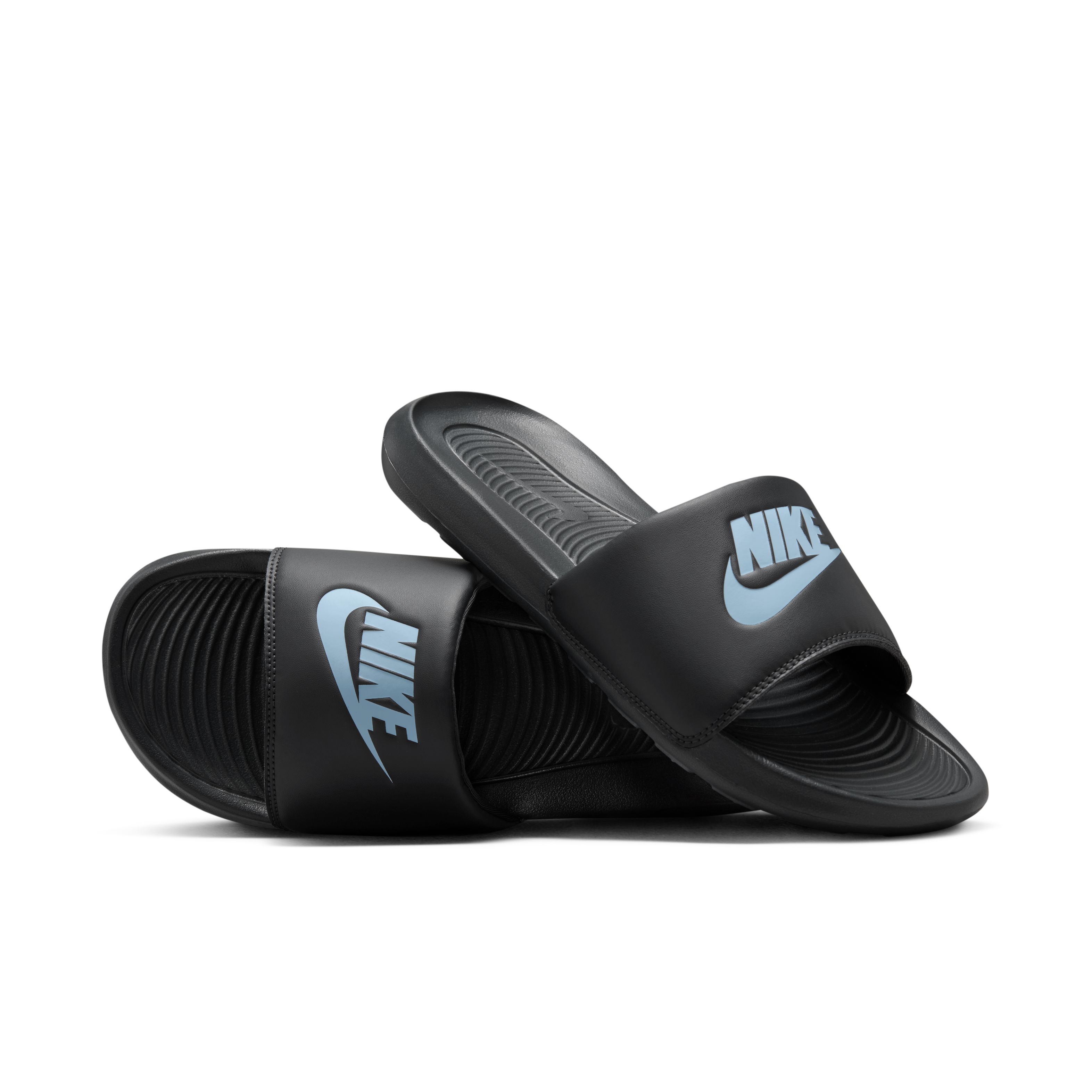 Nike Victori One Slippers Donkergrijs Blauw