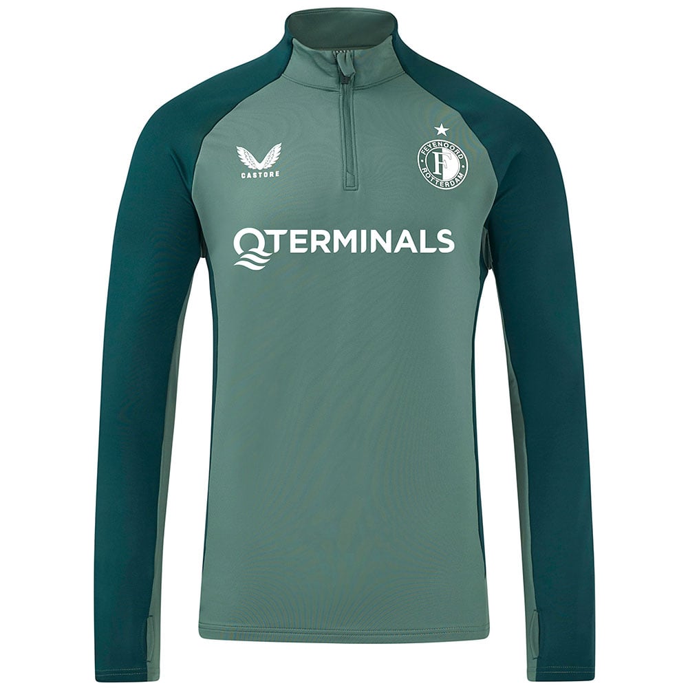 Castore Feyenoord Trainingstrui 1/4-Zip 2024-2025 Dames Lichtgroen Donkergroen