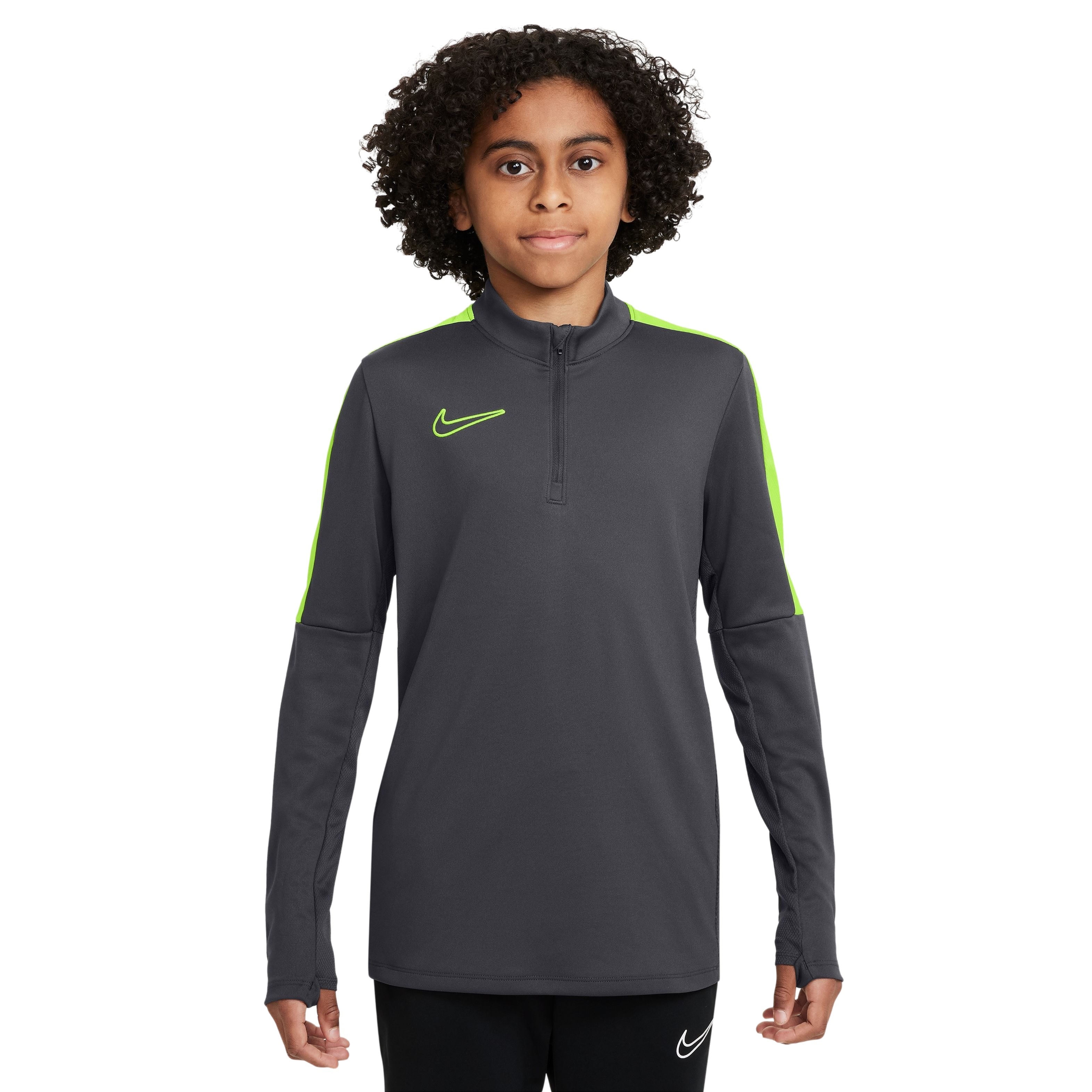 Nike Academy Trainingstrui 1/4-Zip Kids Antraciet Neongeel