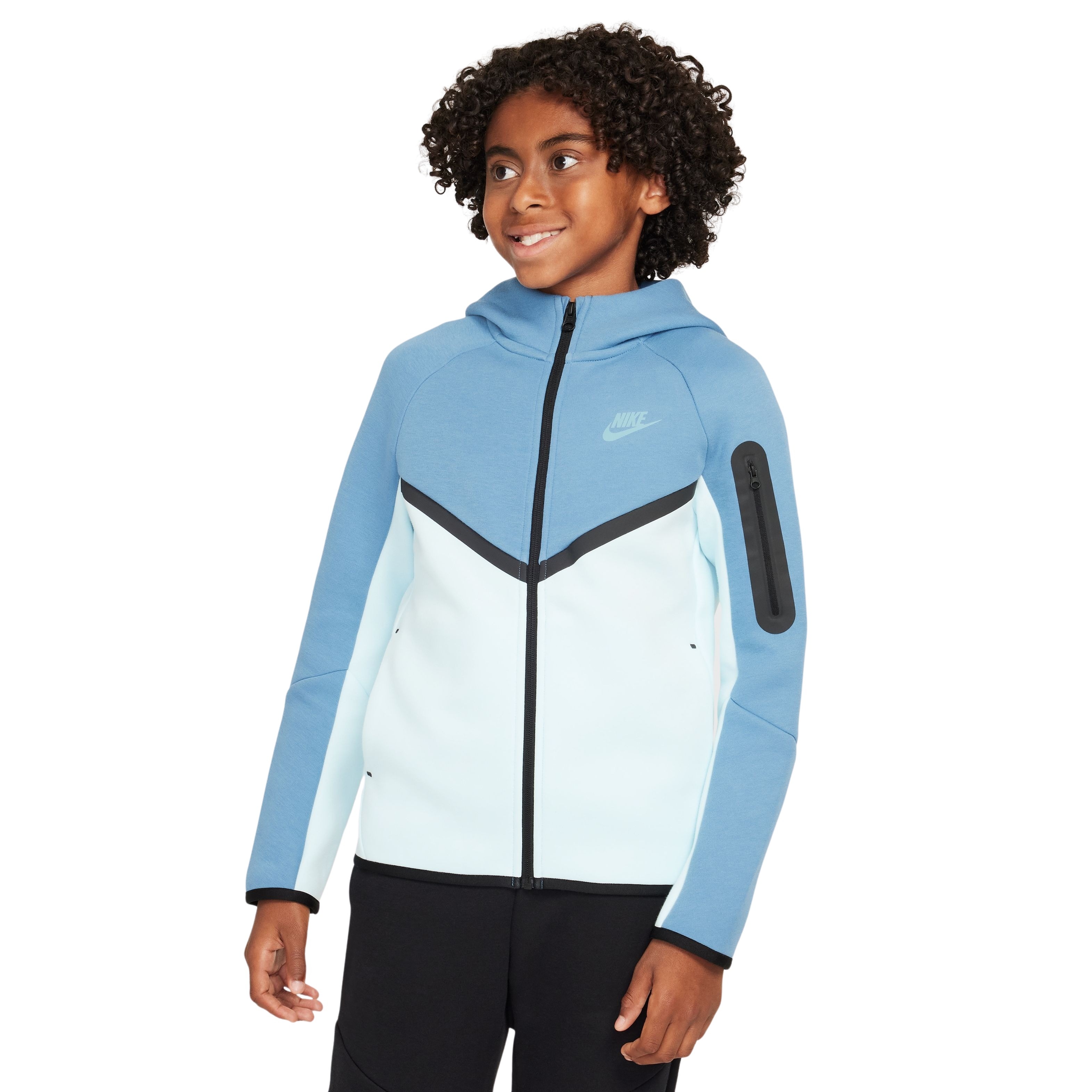 Nike Tech Fleece Sportswear Vest Kids Blauw Lichtblauw Zwart