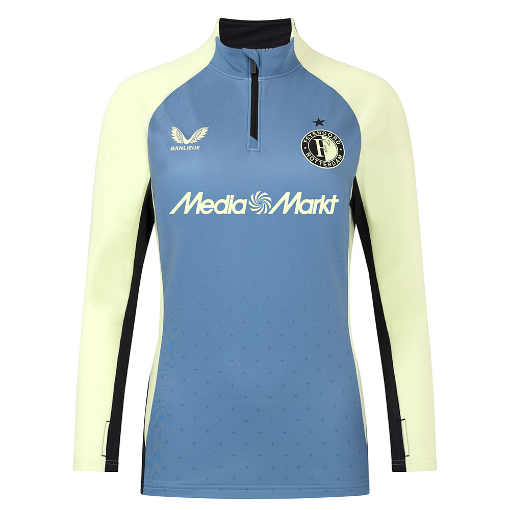 Castore Feyenoord Trainingstrui 1/4-Zip 2024-2025 Dames Blauw Lichtgeel