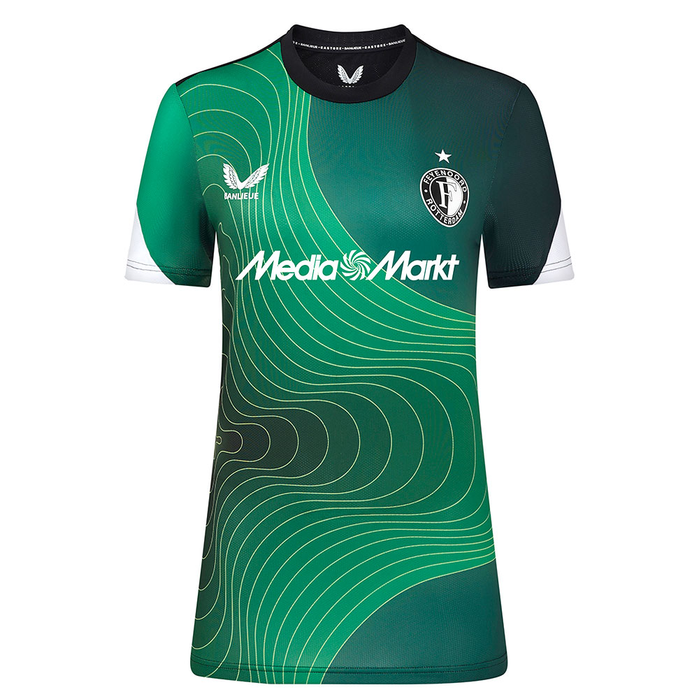 Castore Feyenoord Pre-Match Trainingsshirt 2024-2025 Dames Zwart Wit