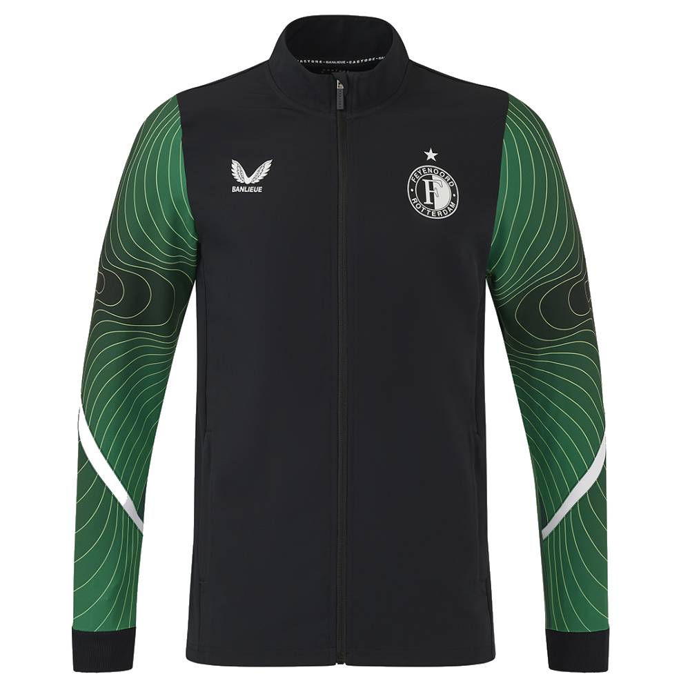 Castore Feyenoord Anthem Trainingsjack 2024-2025 Zwart Groen Wit