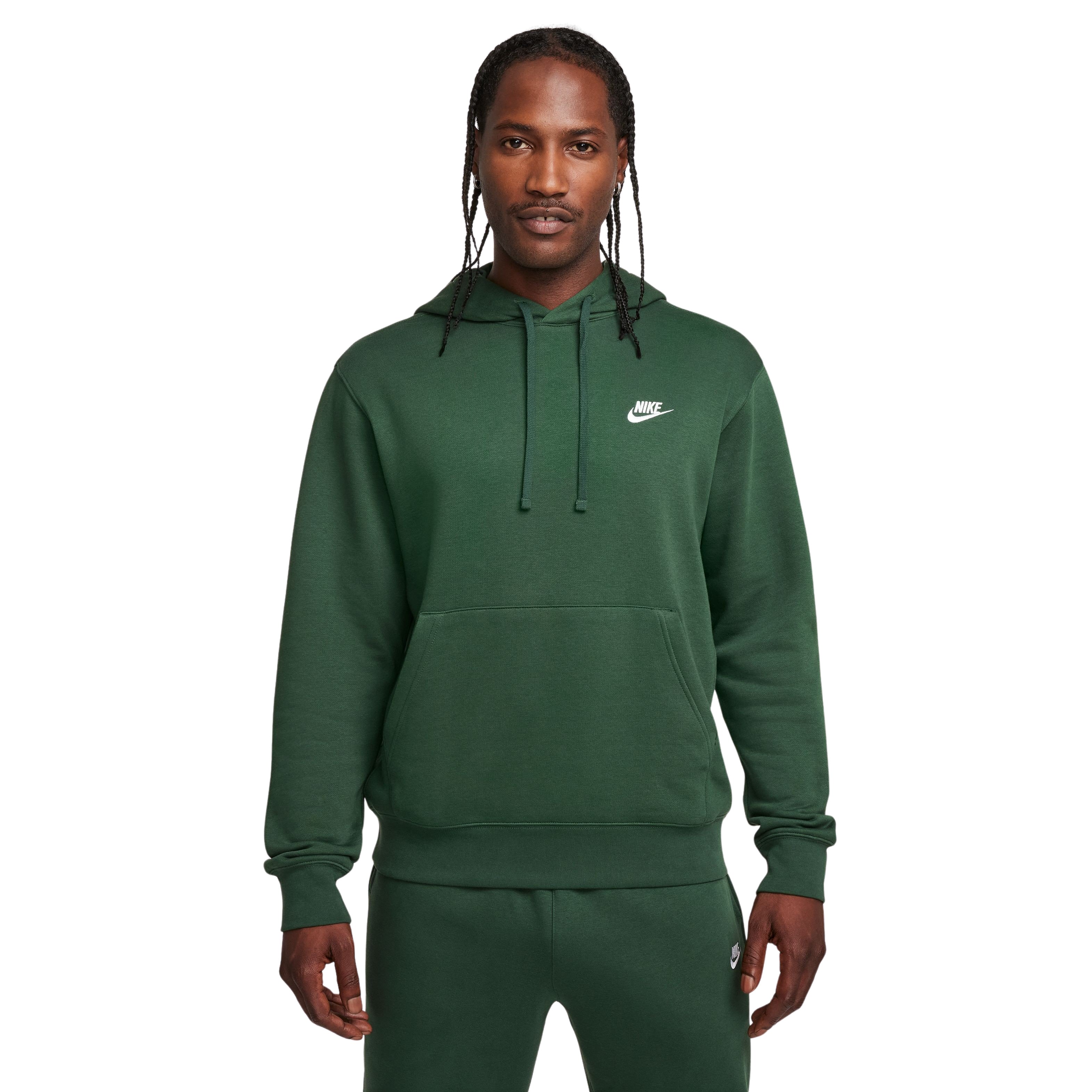 Nike Sportswear Club Fleece Hoodie Donkergroen Wit