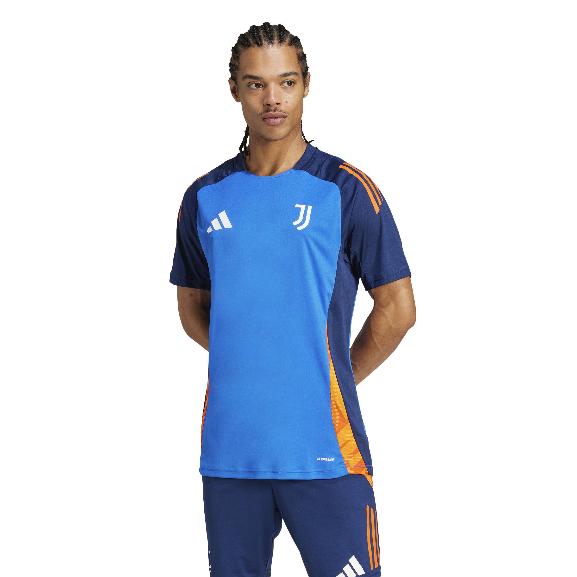 adidas Juventus Trainingsshirt 2024-2025 Blauw Oranje Wit