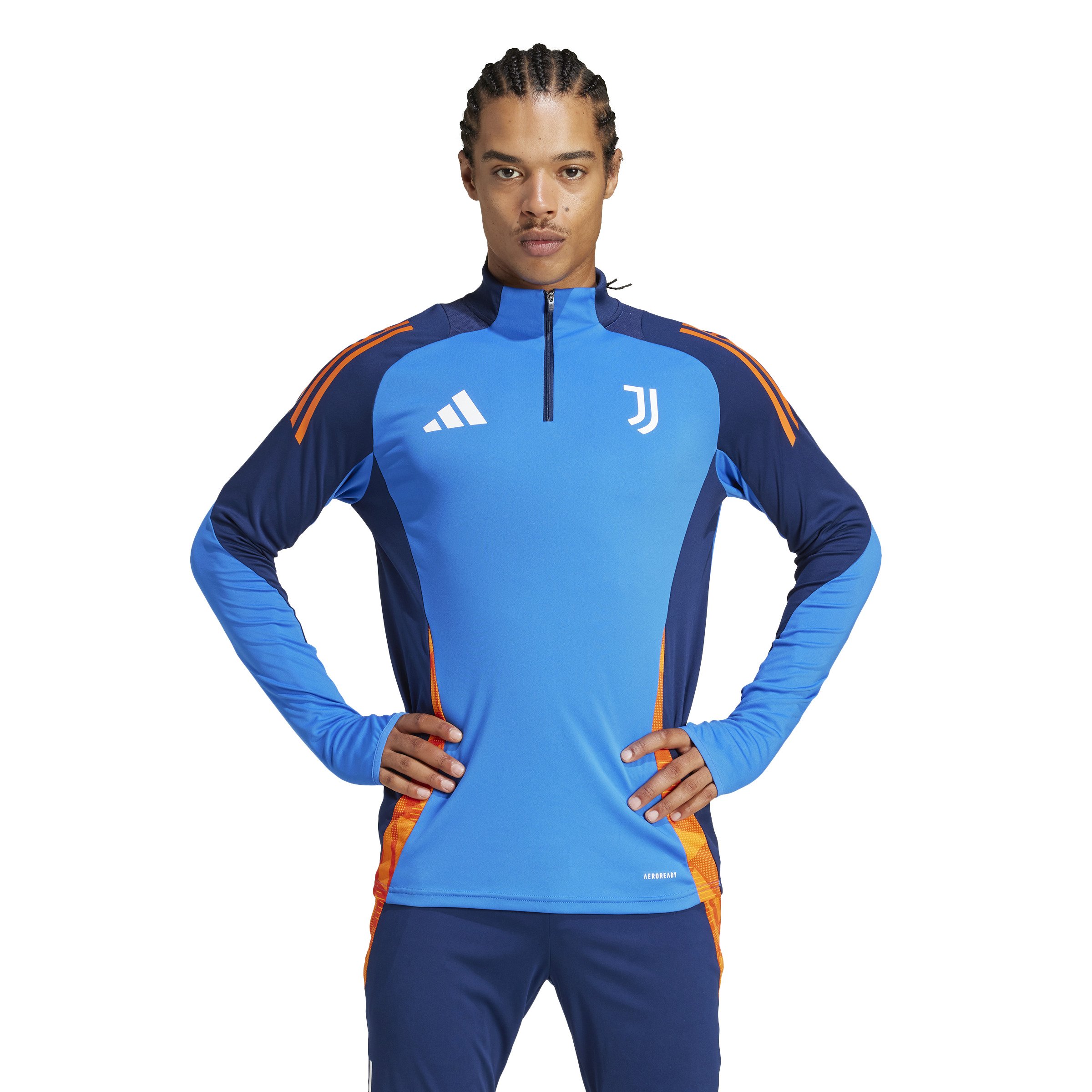 adidas Juventus Trainingstrui 1/4-Zip 2024-2025 Blauw Oranje Wit