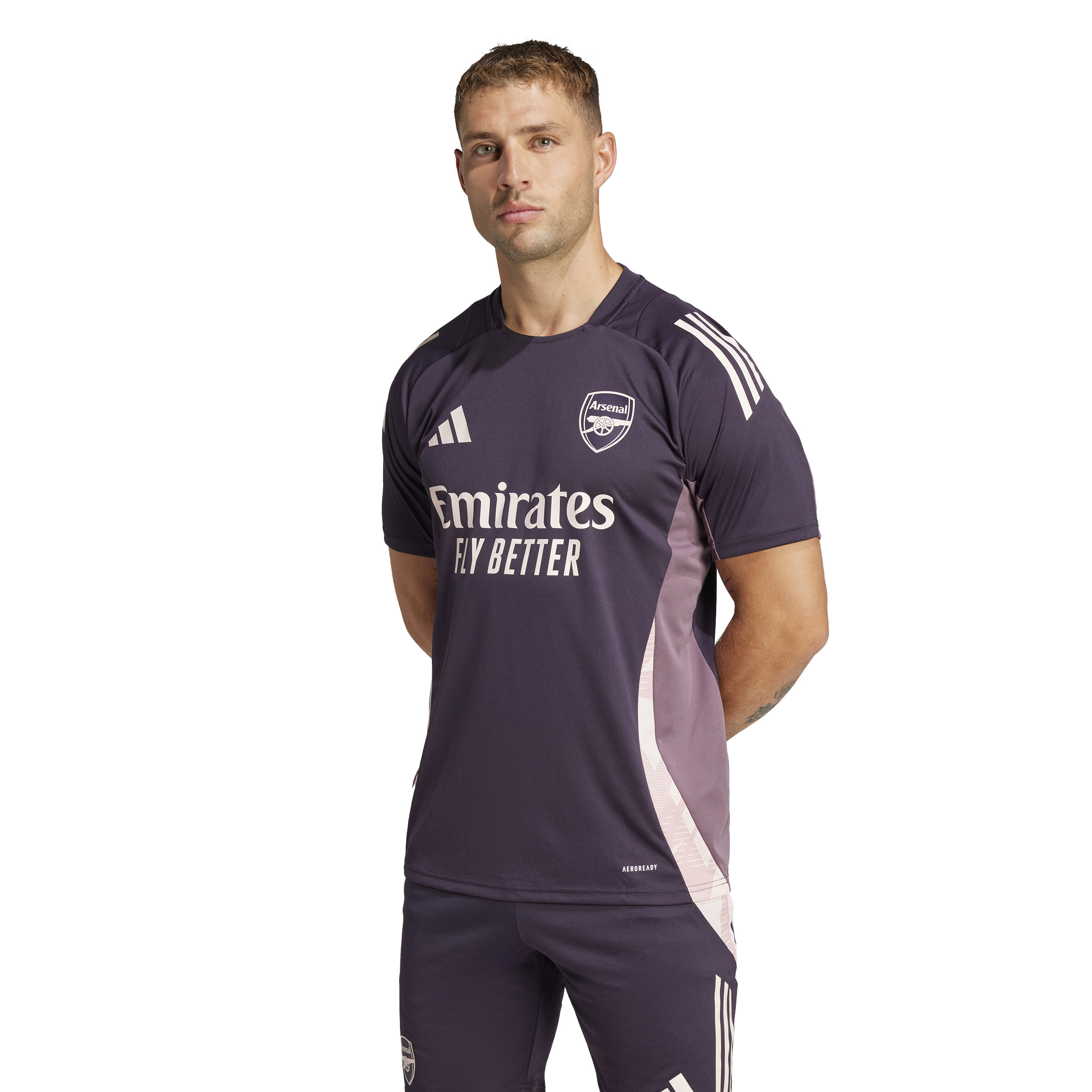 adidas Arsenal Trainingsshirt 2024-2025 Donkerpaars Beige Paars