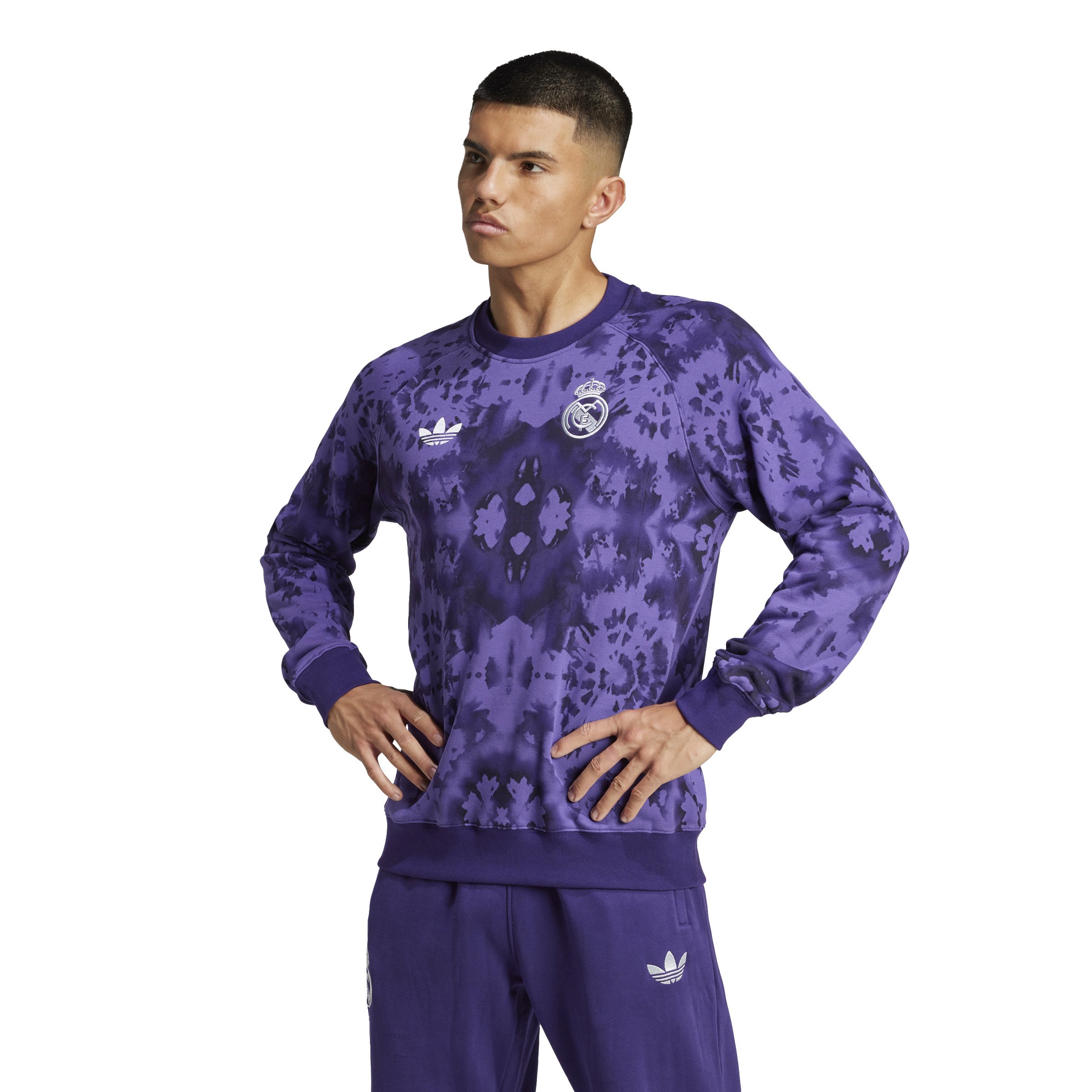 adidas Real Madrid CNY Crew Sweater 2024-2025 Paars Wit