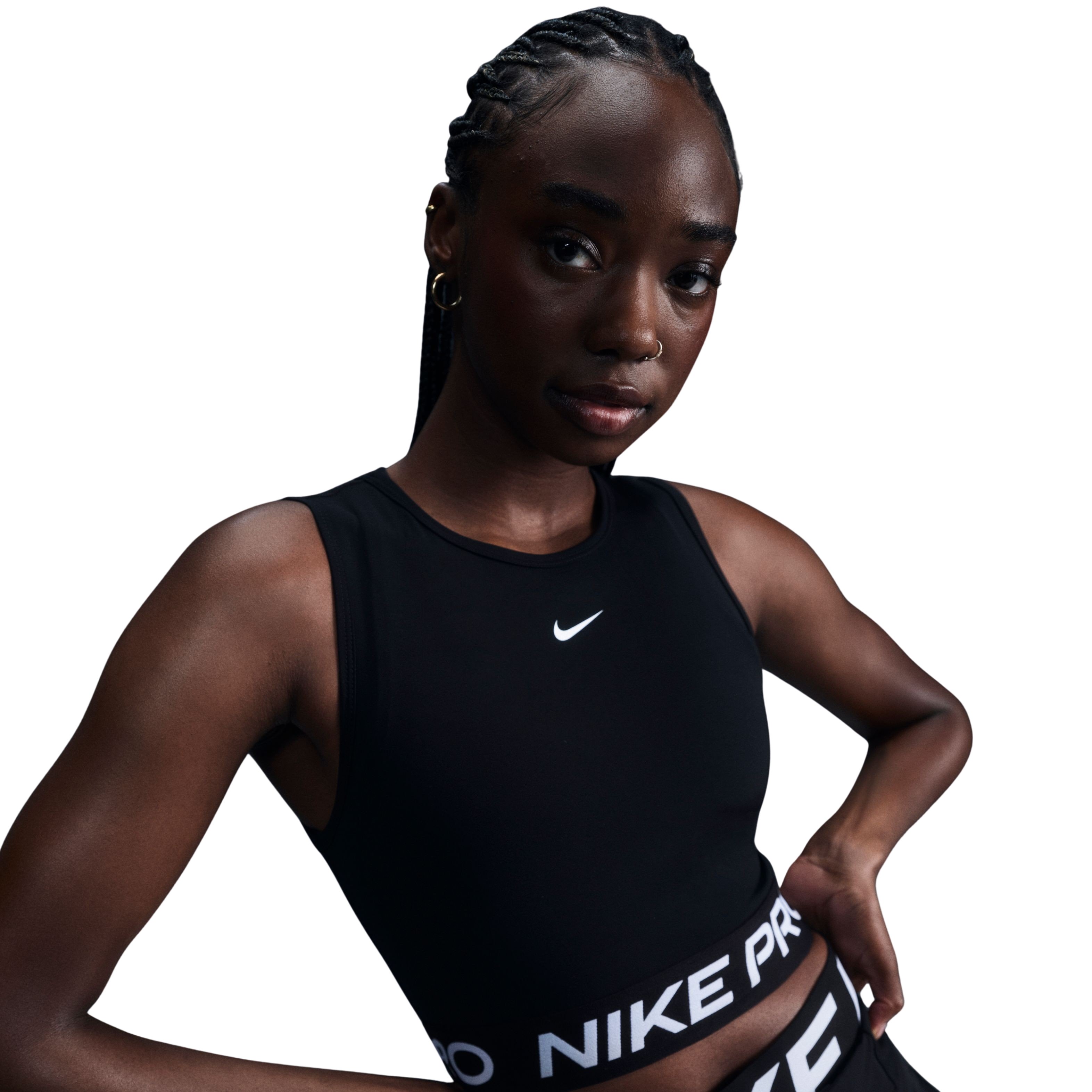 Nike Pro Tanktop Dames Zwart Wit