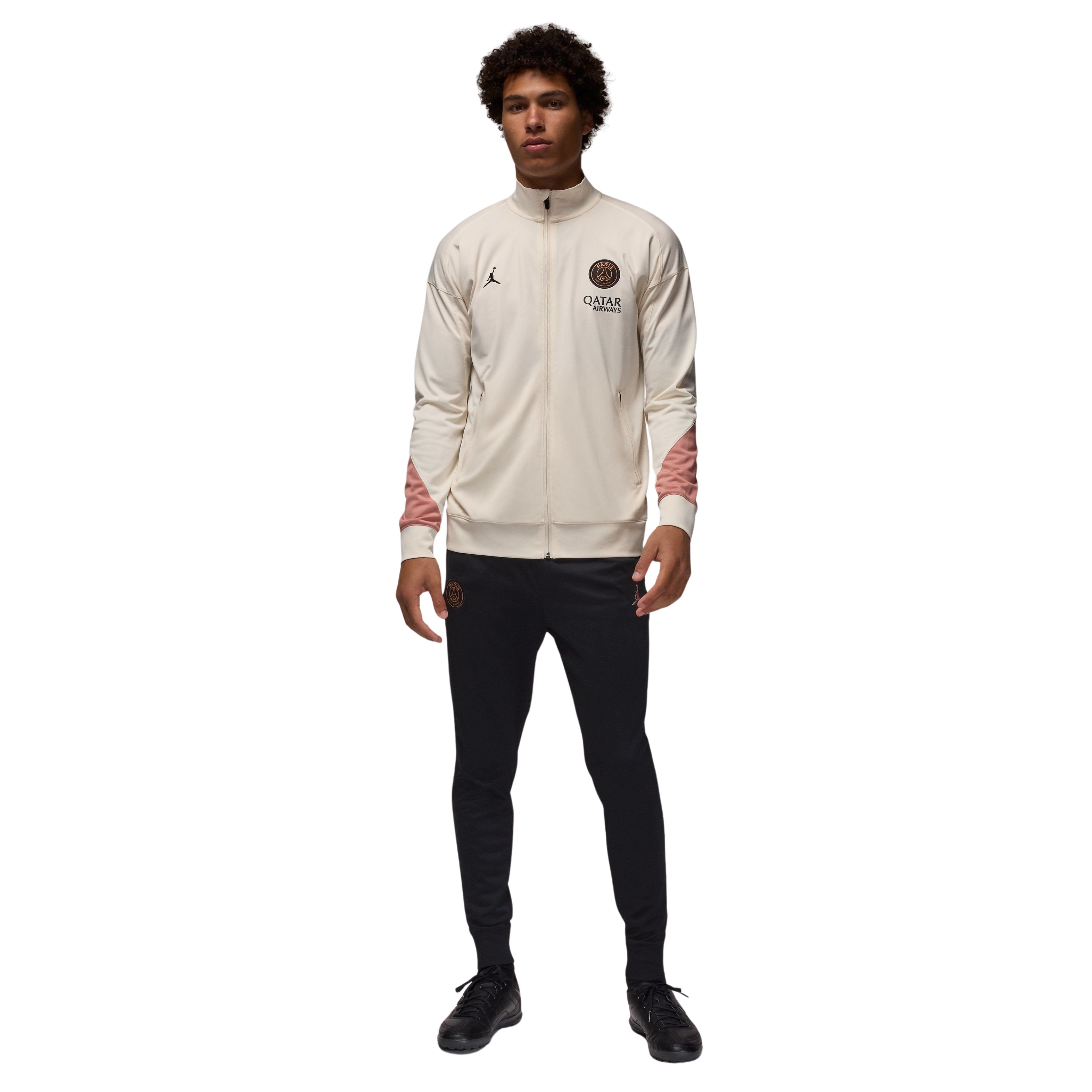 Nike Paris Saint-Germain x Jordan Strike Trainingspak Full-Zip 2024-2025 Gebroken Wit Zwart Roze