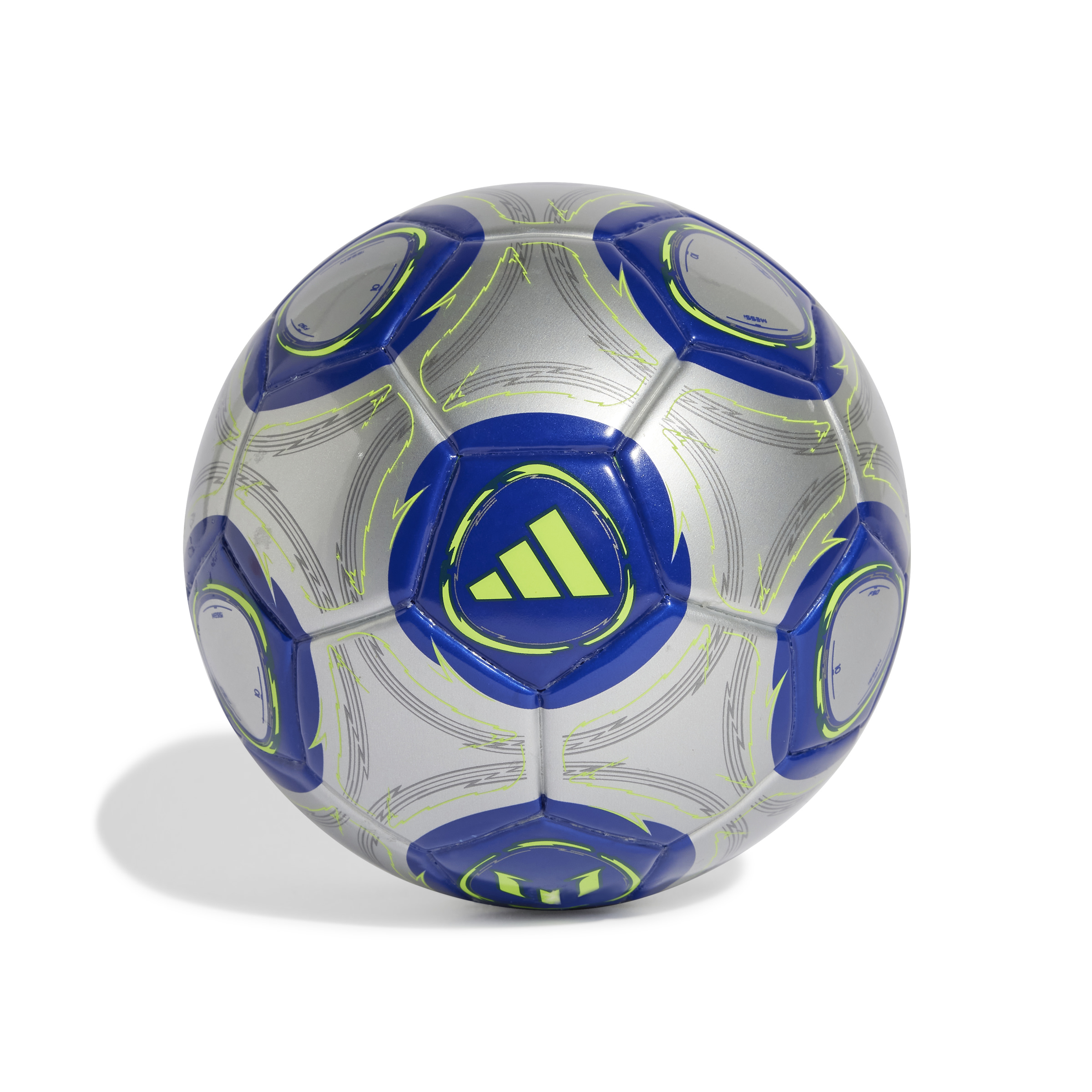 adidas Messi Mini Voetbal Maat 1 Zilver Donkerblauw Geel