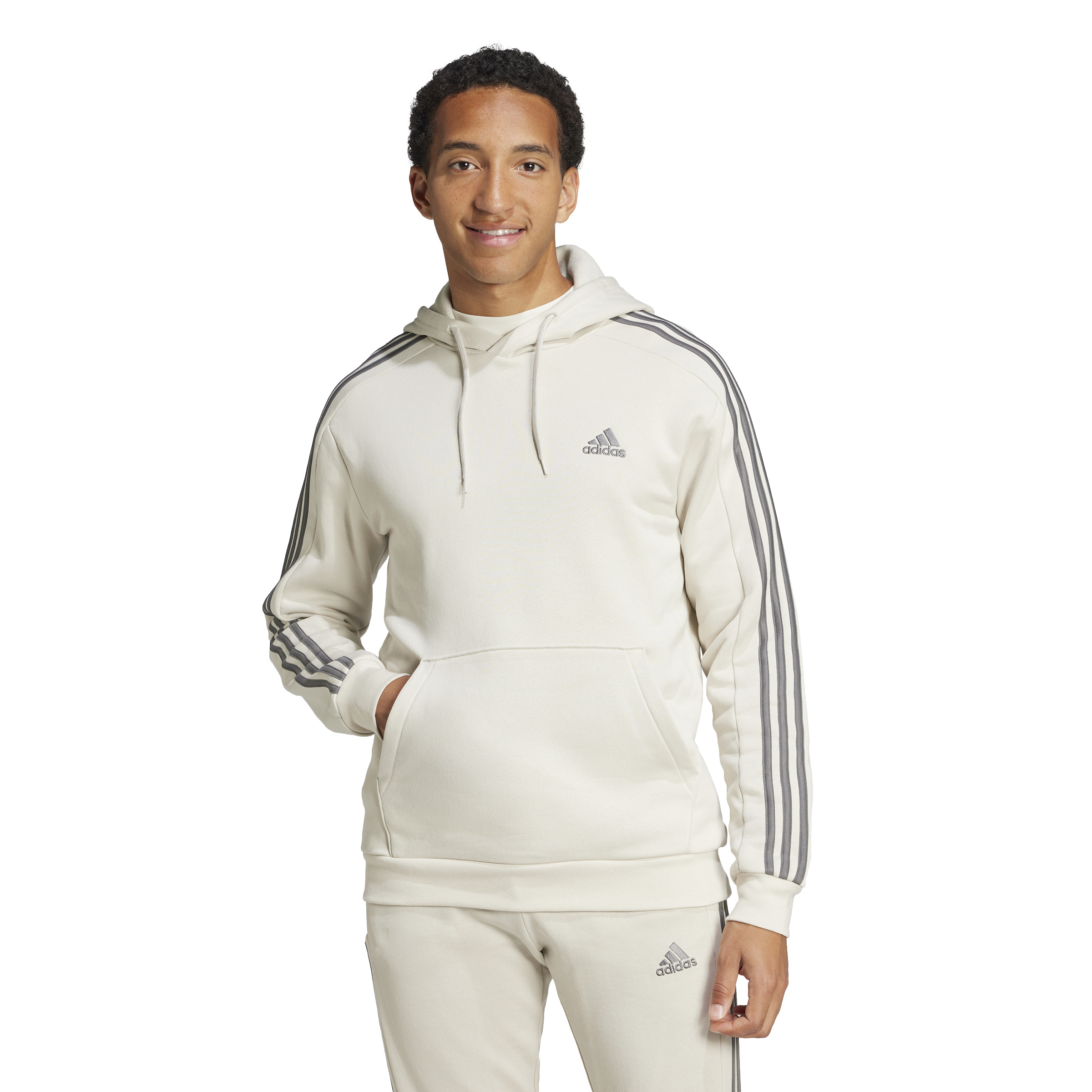 adidas City Escape Fleece Hoodie Beige Donkergrijs