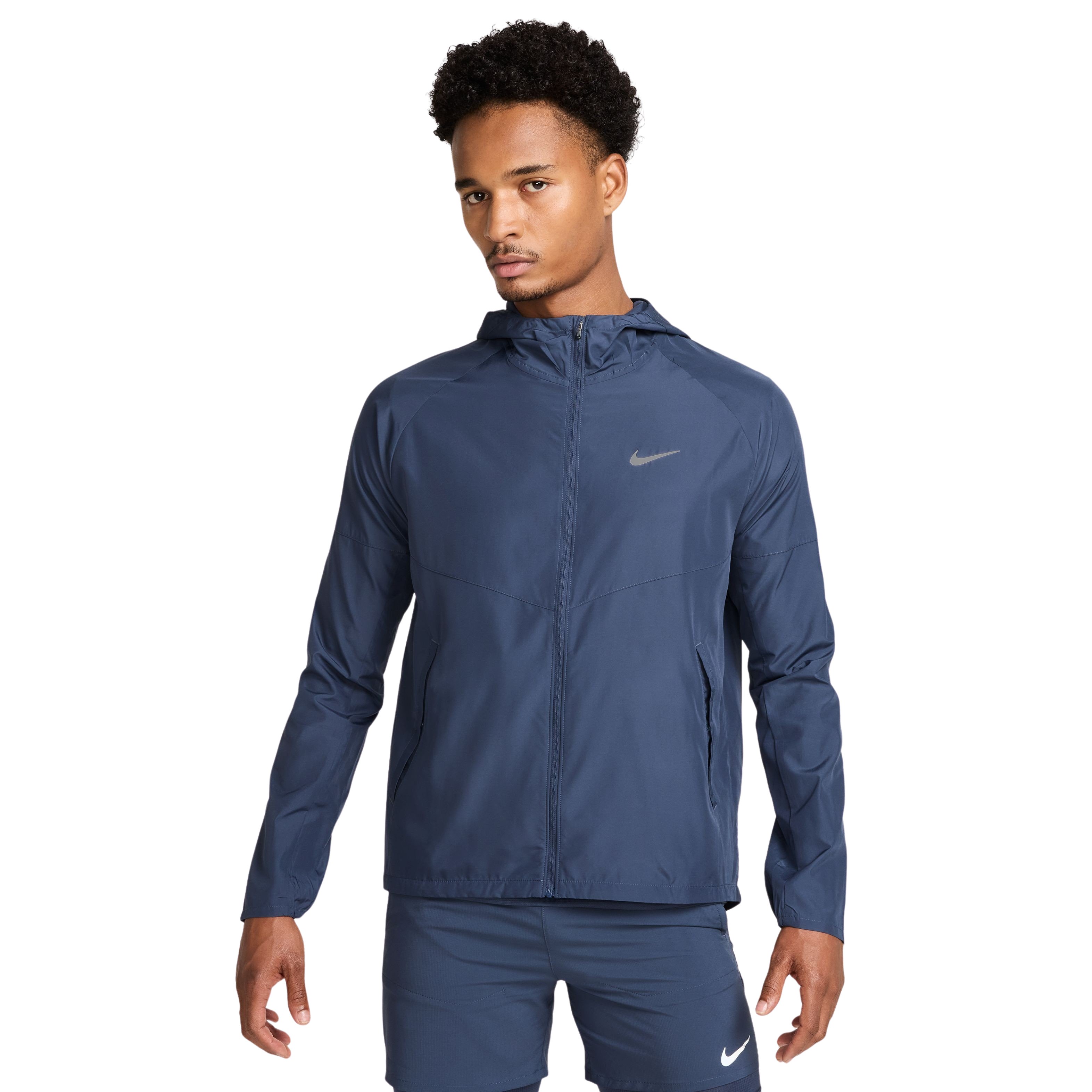 Nike Miler Repel Hardloopjack Donkerblauw Zilver