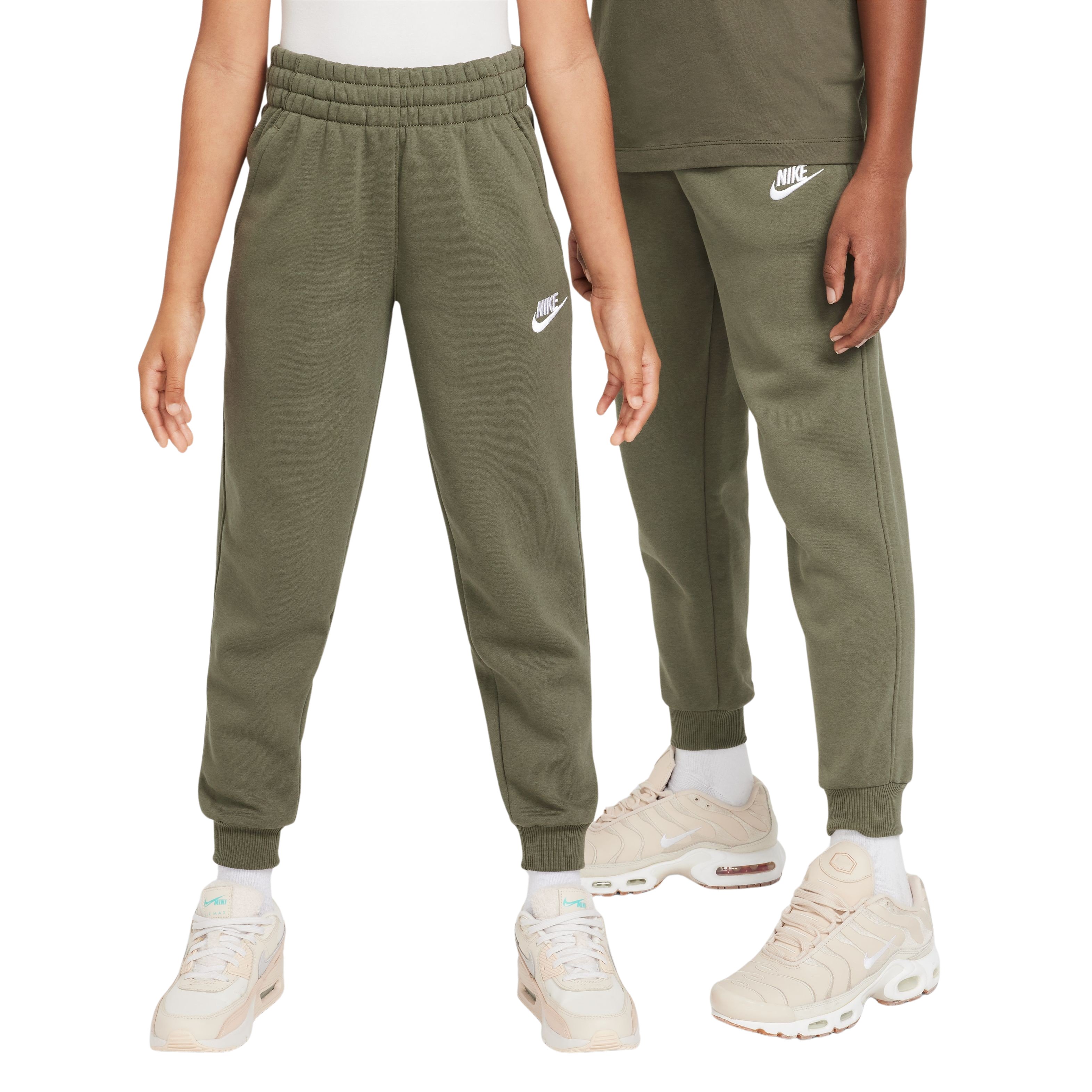 Nike Sportswear Club Fleece Joggingbroek Kids Olijfgroen Wit