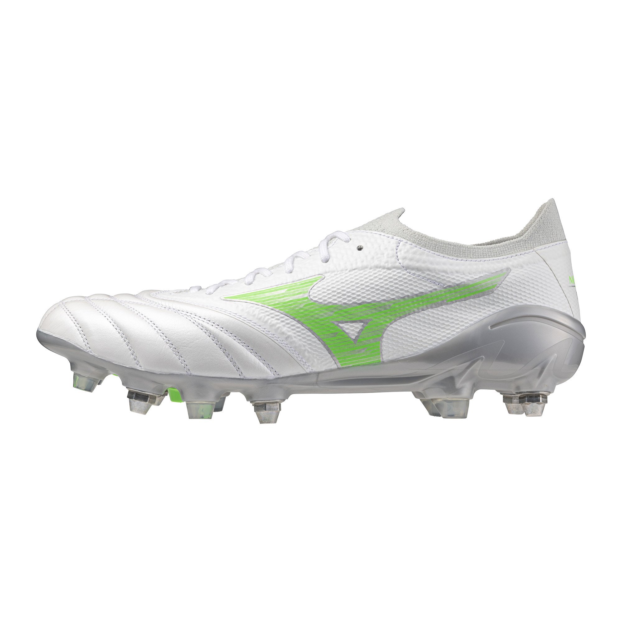 Mizuno Morelia Neo IV Beta Elite IJzeren-Nop Voetbalschoenen (SG) Wit Groen Grijs