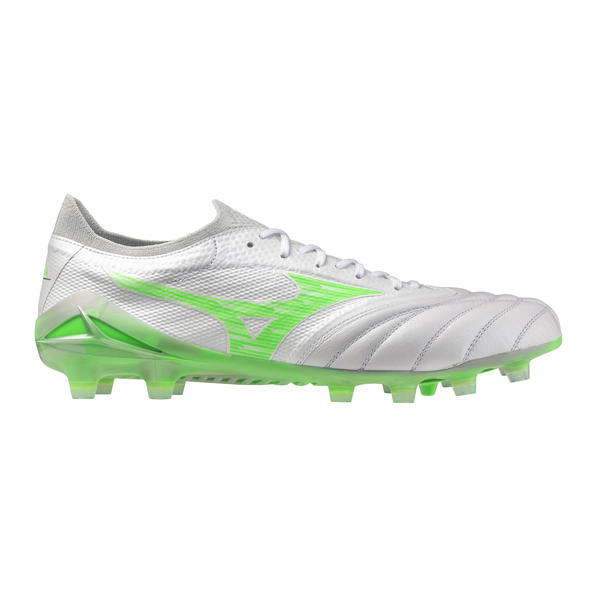 Mizuno Morelia Neo IV Beta Elite Gras Voetbalschoenen (FG) Wit Groen Grijs