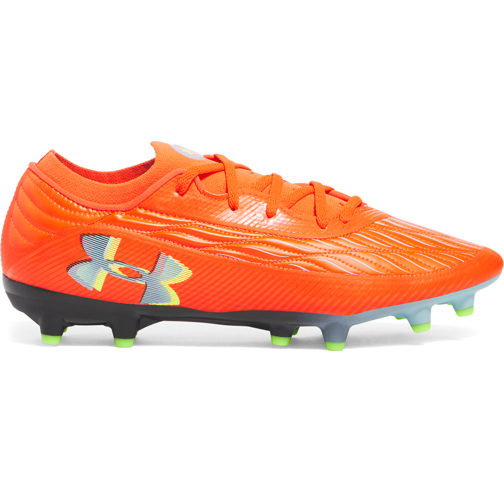 Under Armour Magnetico Pro 4.0 Gras Voetbalschoenen (FG) Oranje Grijs Neongeel