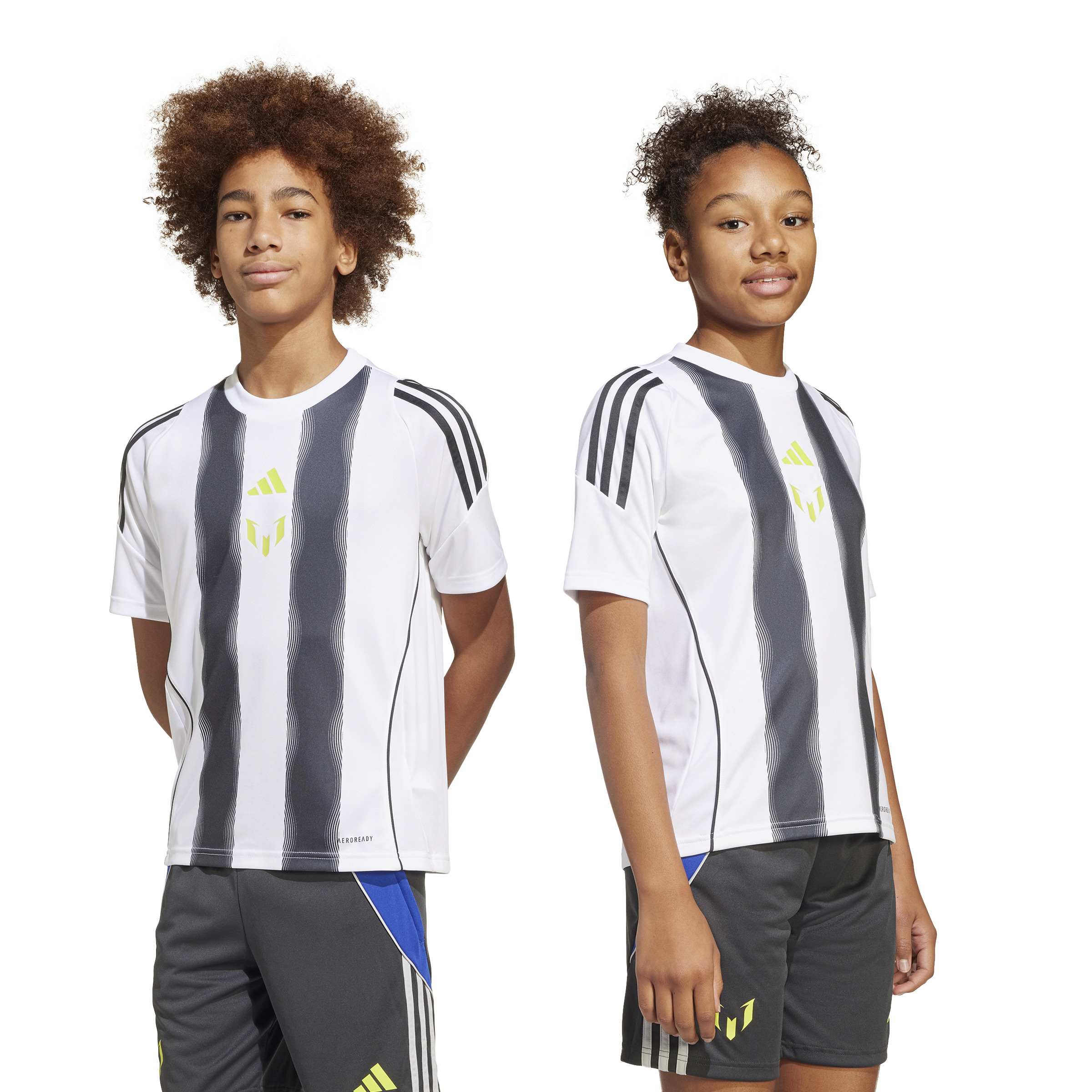 adidas Messi Trainingsshirt Kids Wit Donkergrijs Neongeel