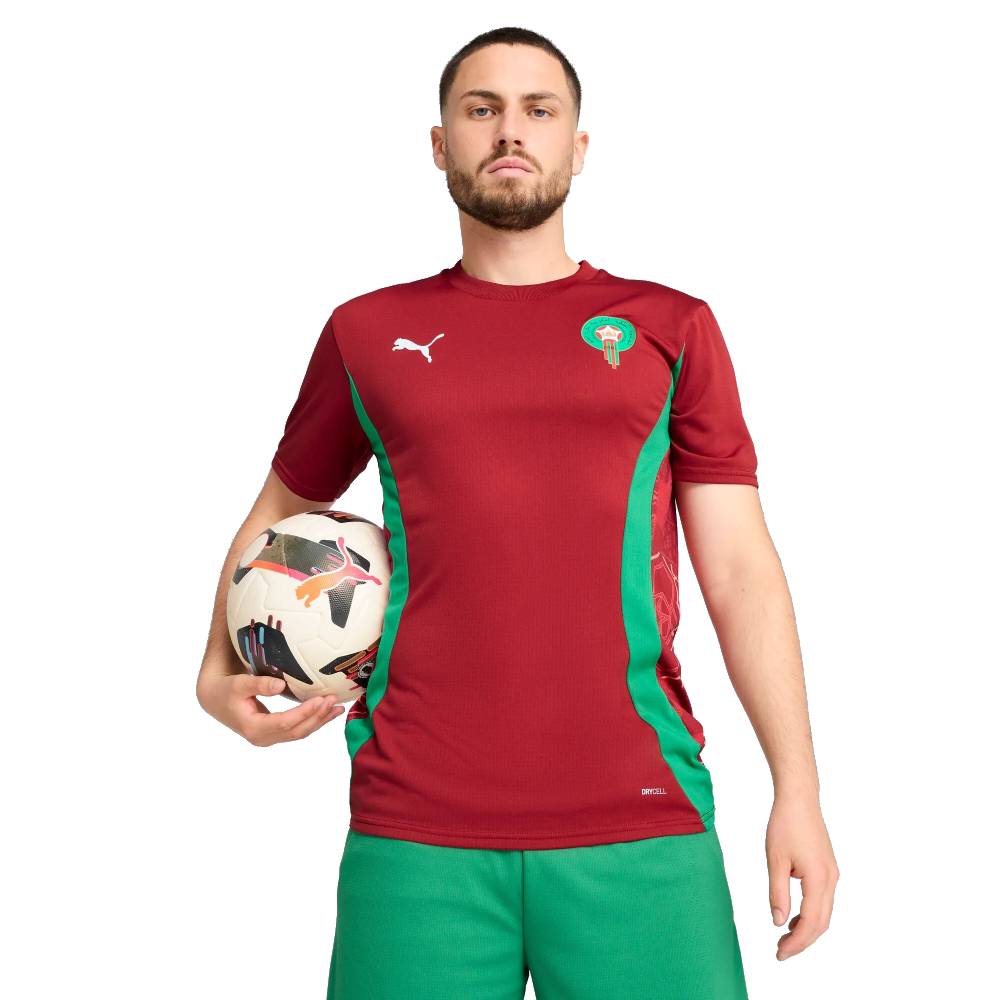 PUMA Marokko Pre-Match Trainingsshirt 2024-2026 Rood Groen