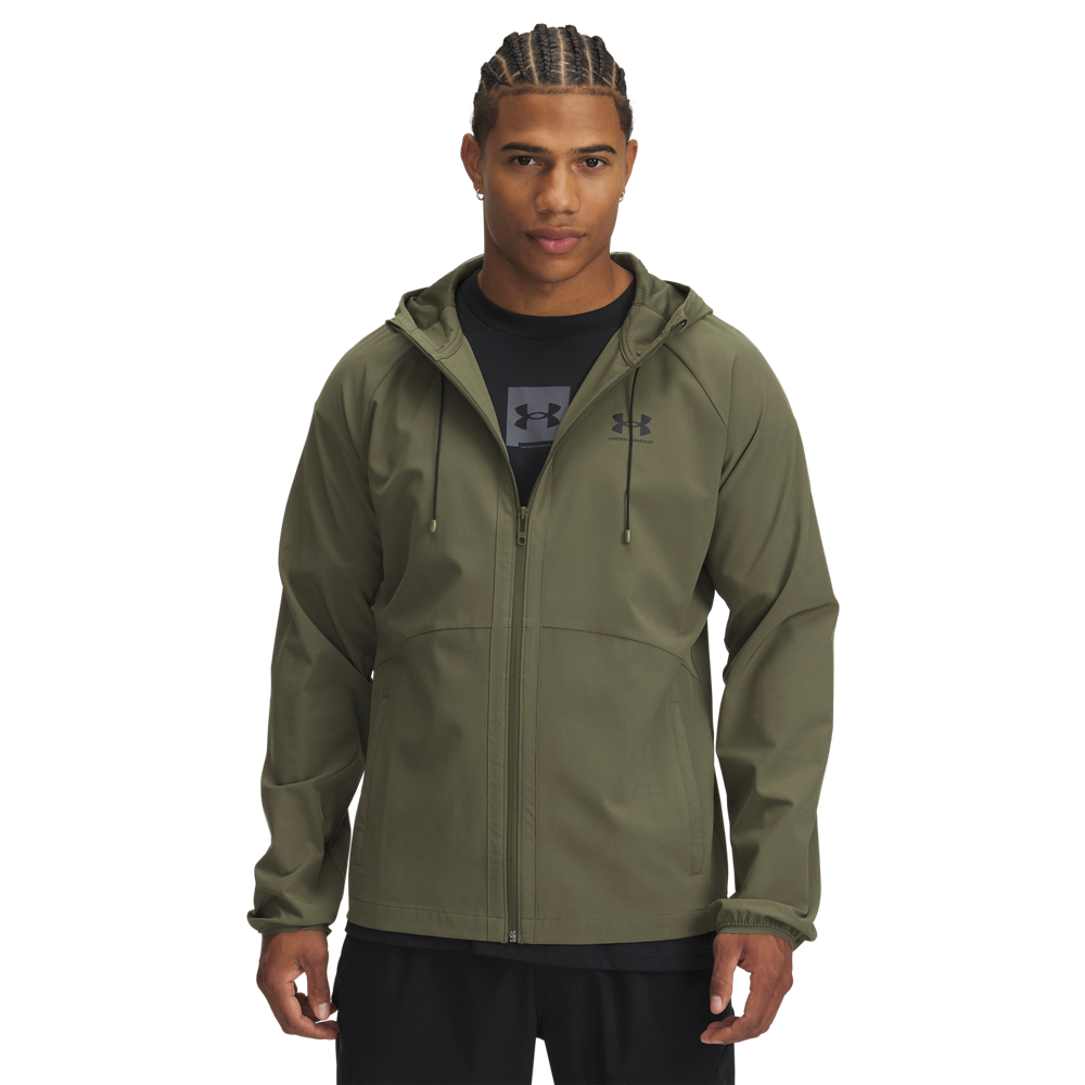 Under Armour Vibe Woven Jack Full-Zip Donkergroen Zwart