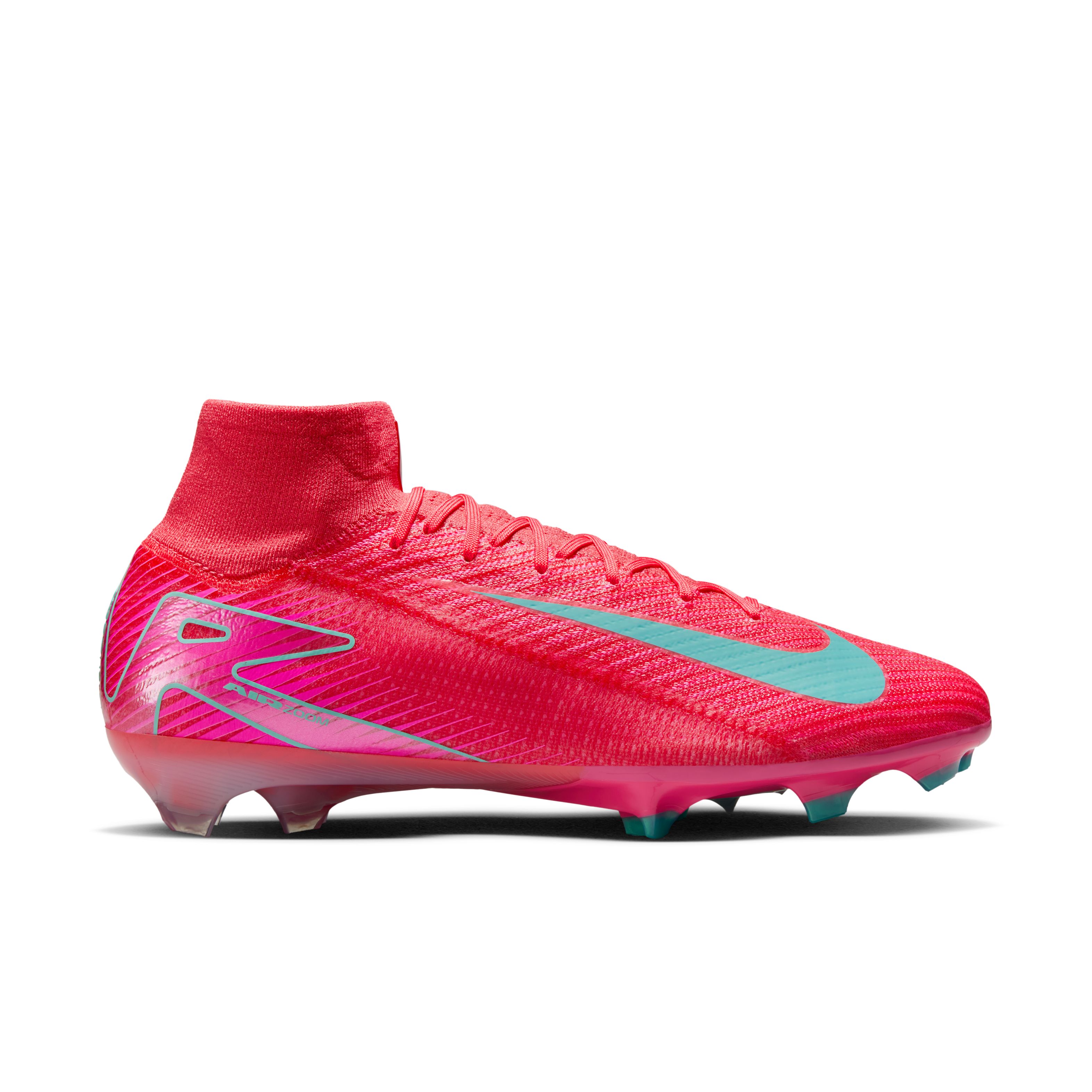 Nike Zoom Mercurial Superfly 10 Elite Gras Voetbalschoenen (FG) Rood Turquoise Roze