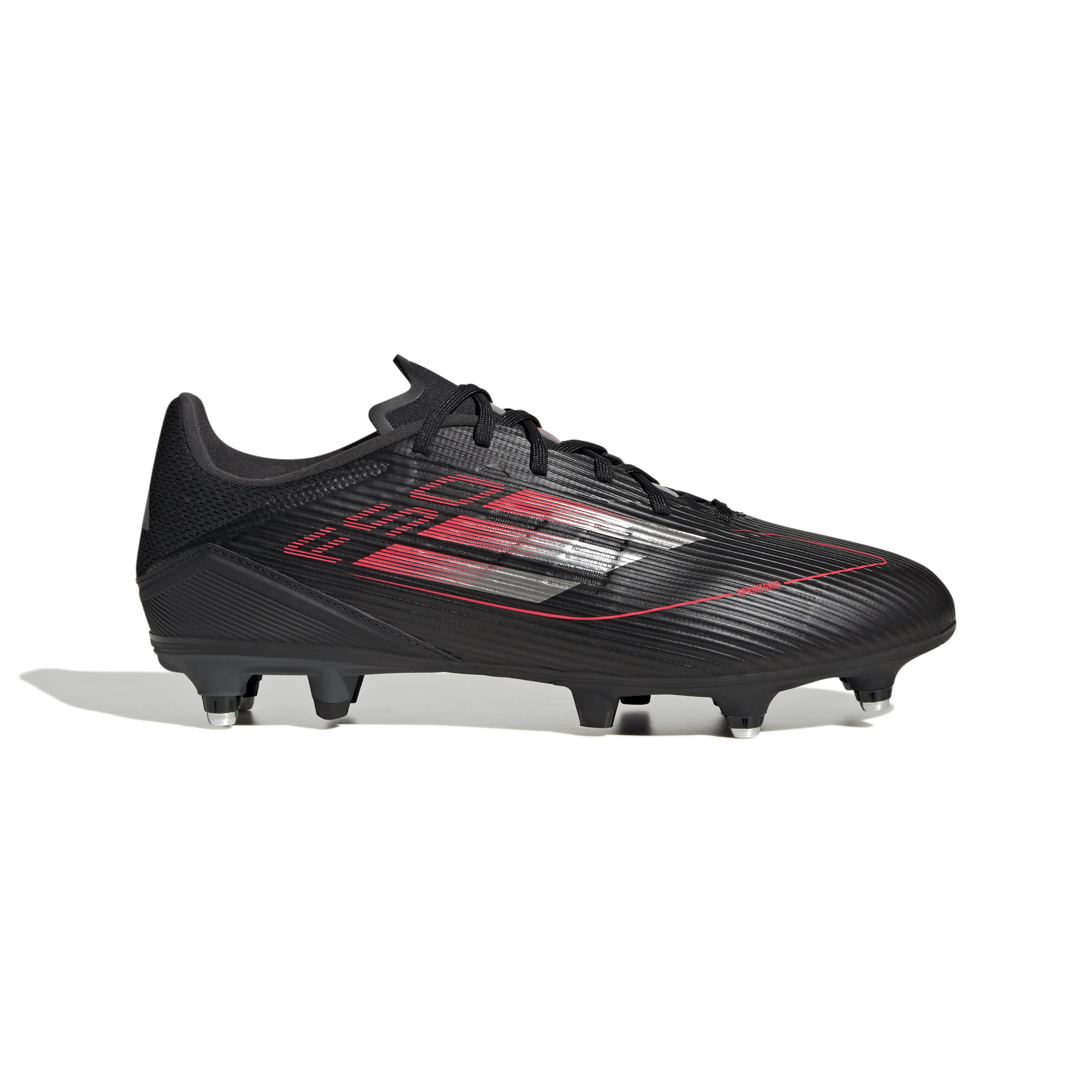 adidas F50 League IJzeren-Nop Voetbalschoenen (SG) Zwart Rood Zilver