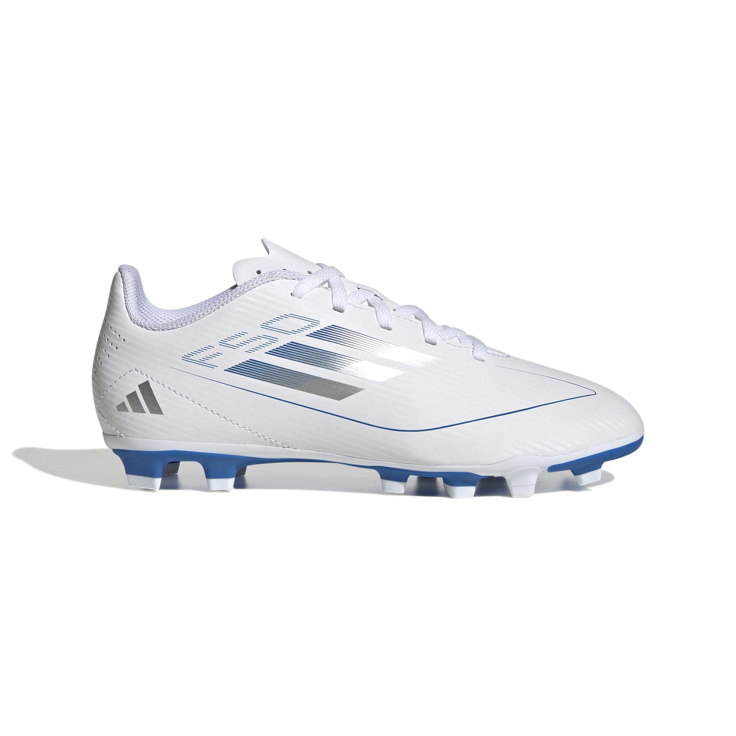 adidas F50 Club Gras / Kunstgras Voetbalschoenen (FxG) Kids Wit Blauw Zilver