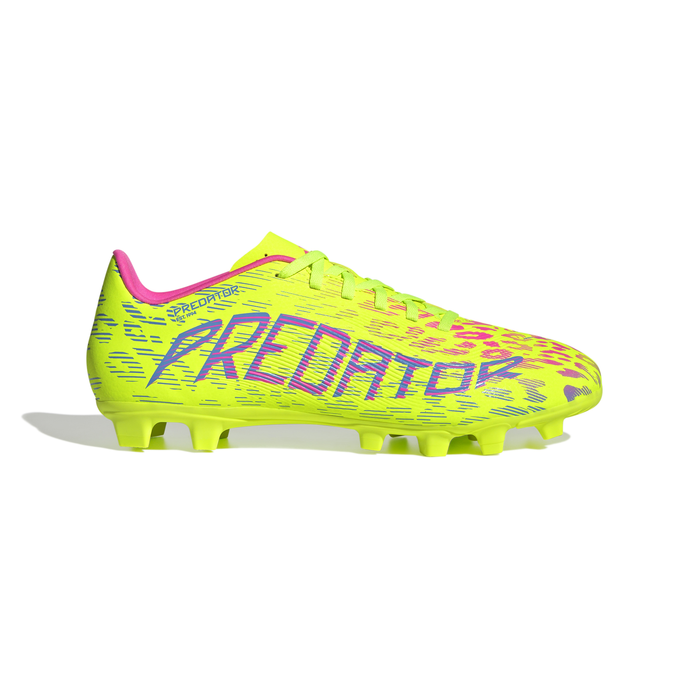 adidas Predator Club Gras / Kunstgras Voetbalschoenen (FG/MG) Neongeel Blauw Roze