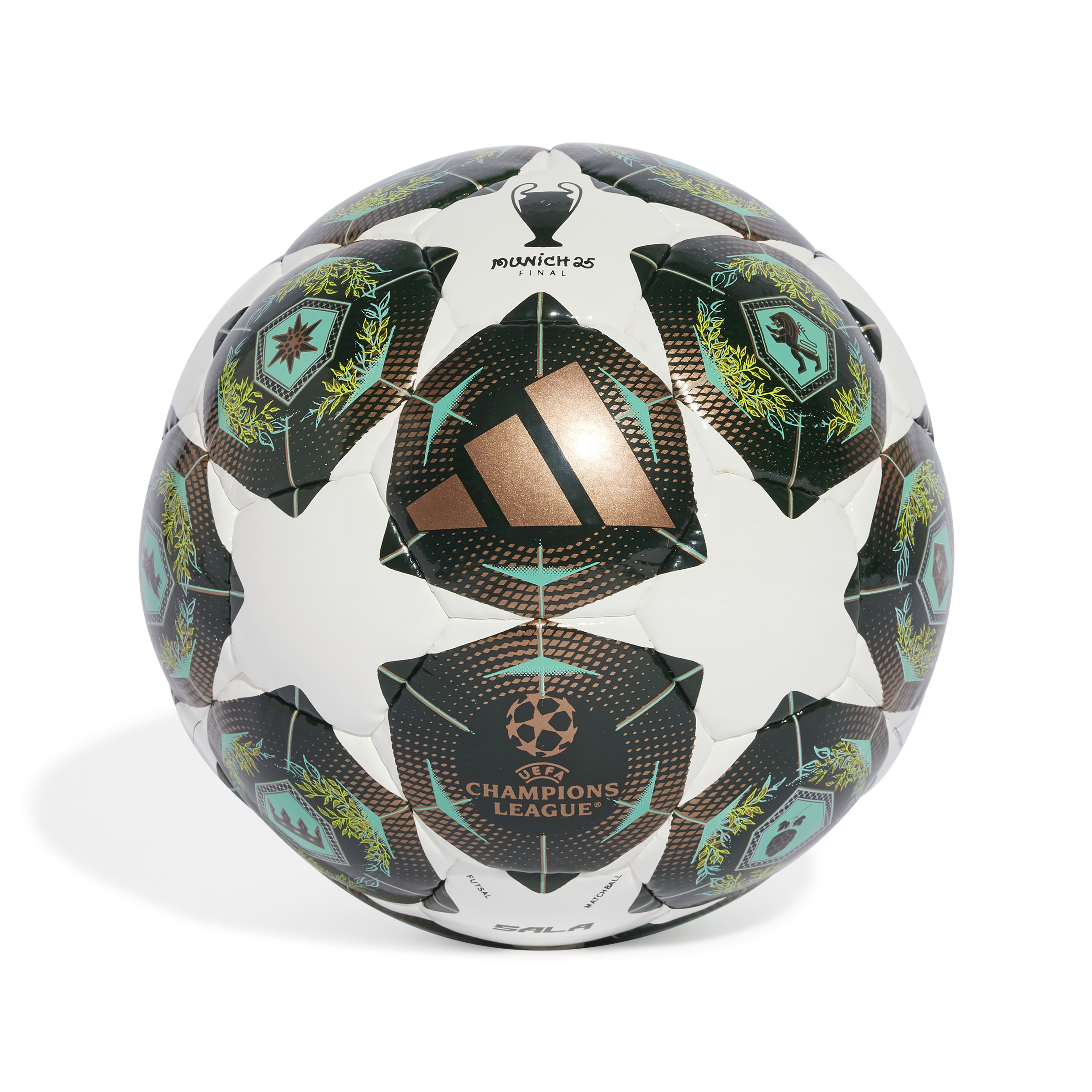 adidas UEFA Champions League Pro Zaalvoetbal Maat 4 2024-2025 Groen Wit Brons