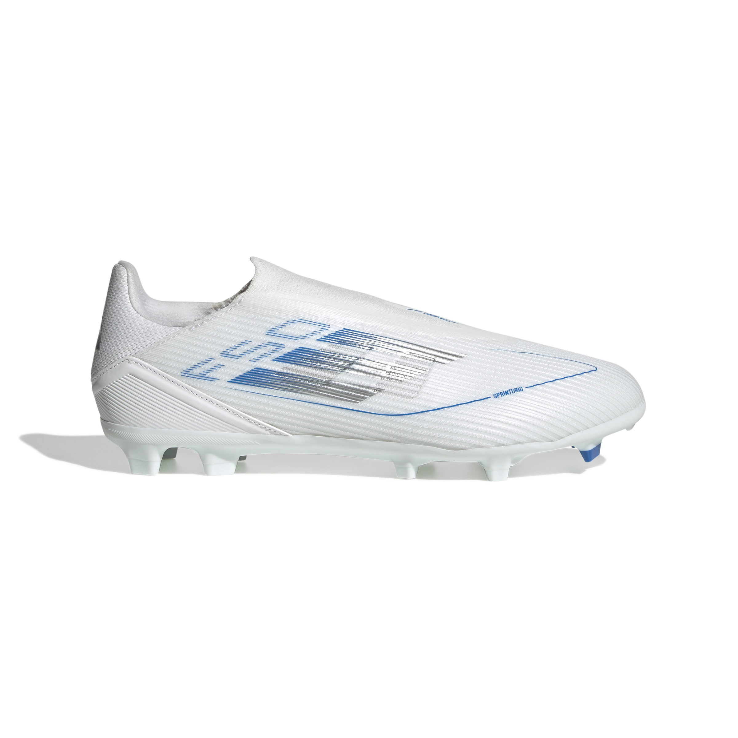 adidas F50 League Veterloze Gras / Kunstgras Voetbalschoenen (MG) Wit Blauw Zilver