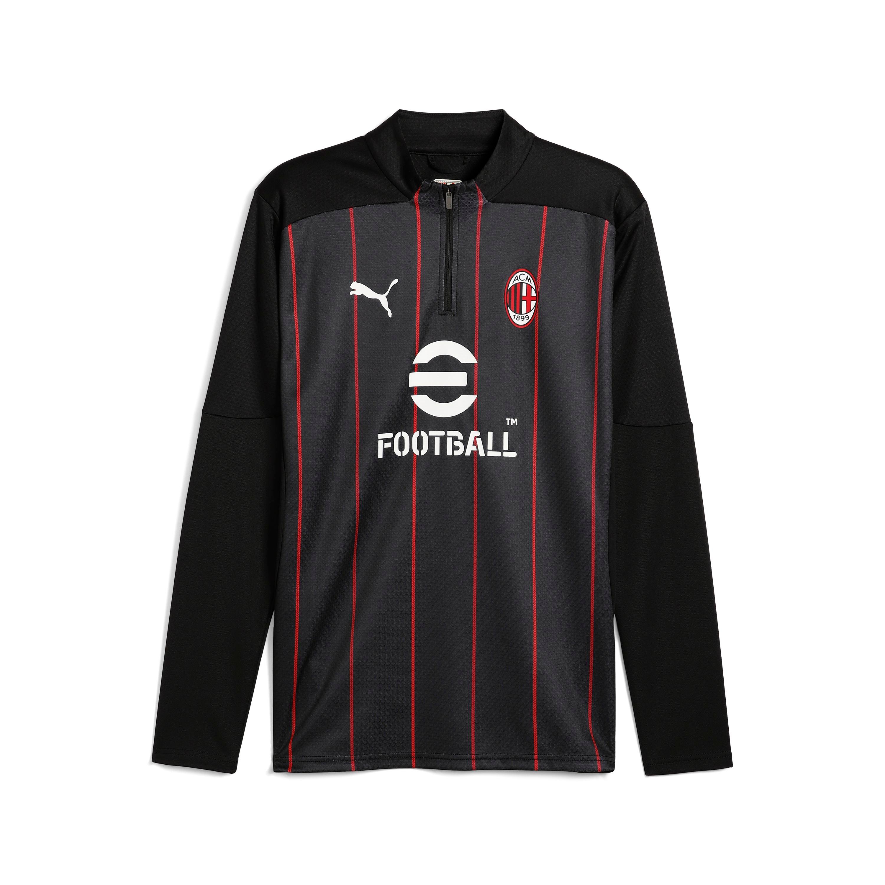 PUMA AC Milan Pre-Match Trainingstrui 1/4-Zip 2024-2025 Zwart Rood