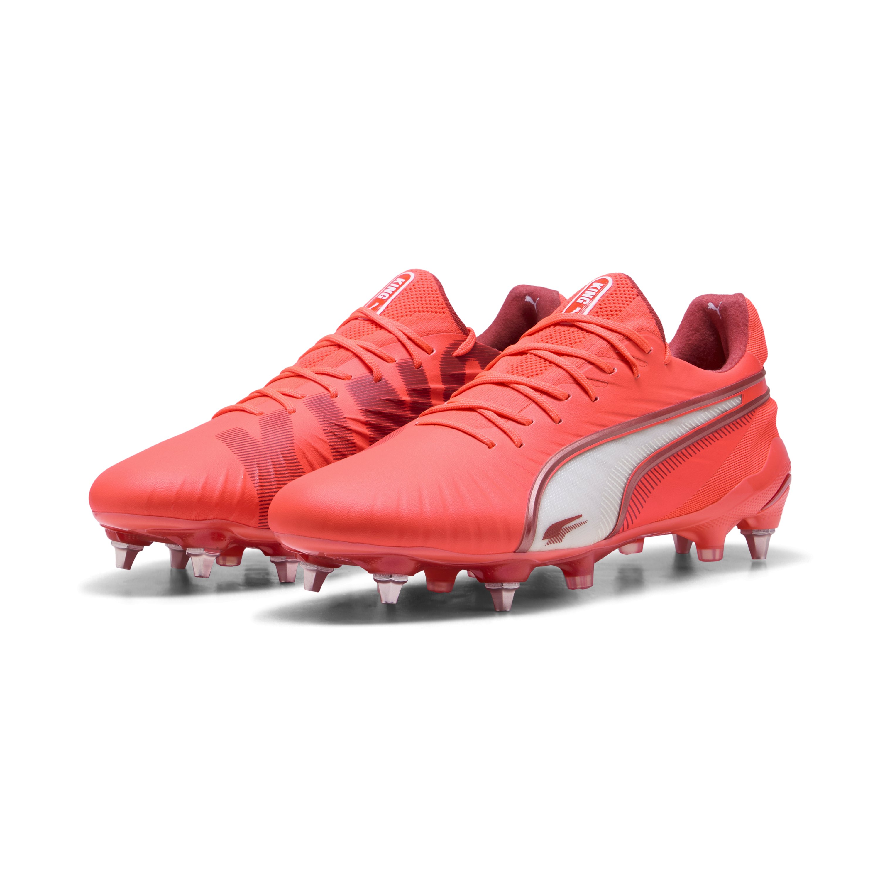 PUMA King Ultimate IJzeren-Nop Voetbalschoenen (SG) Rood Wit