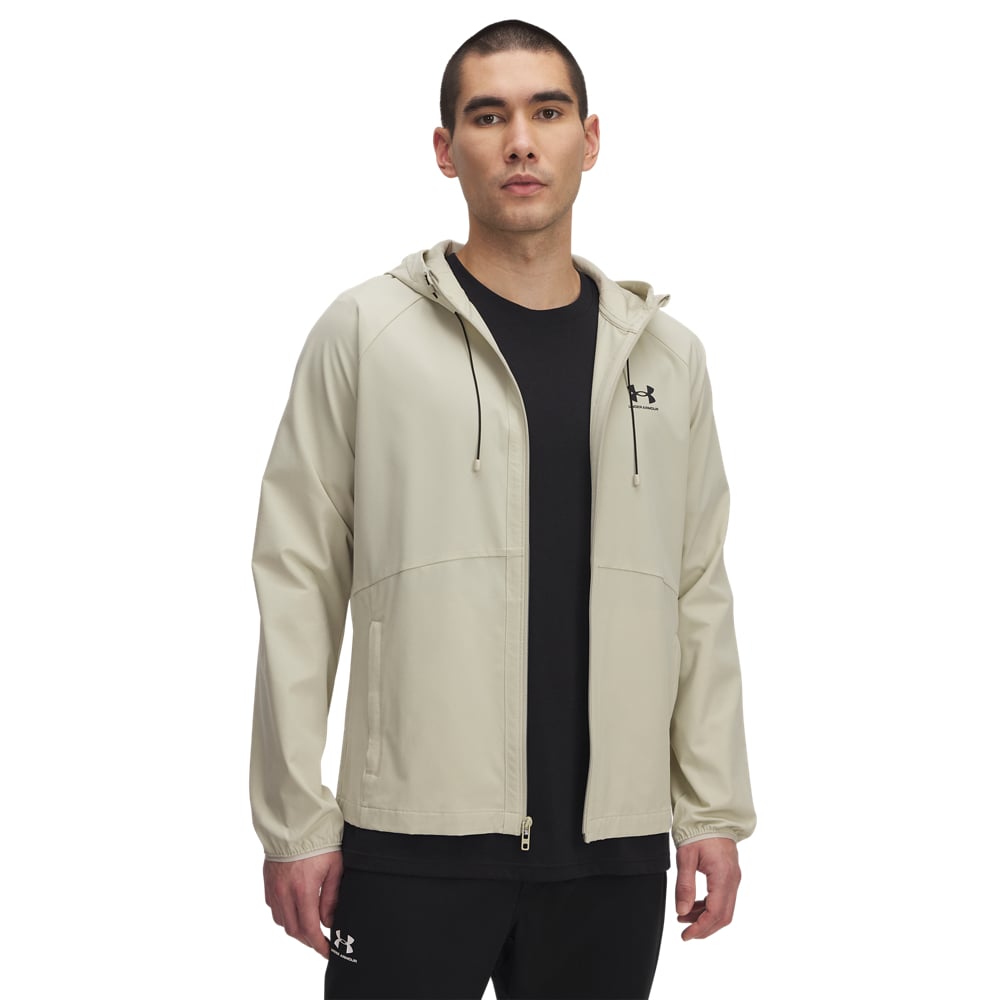 Under Armour Stretch Woven Windbreaker Full-Zip Beige Zwart