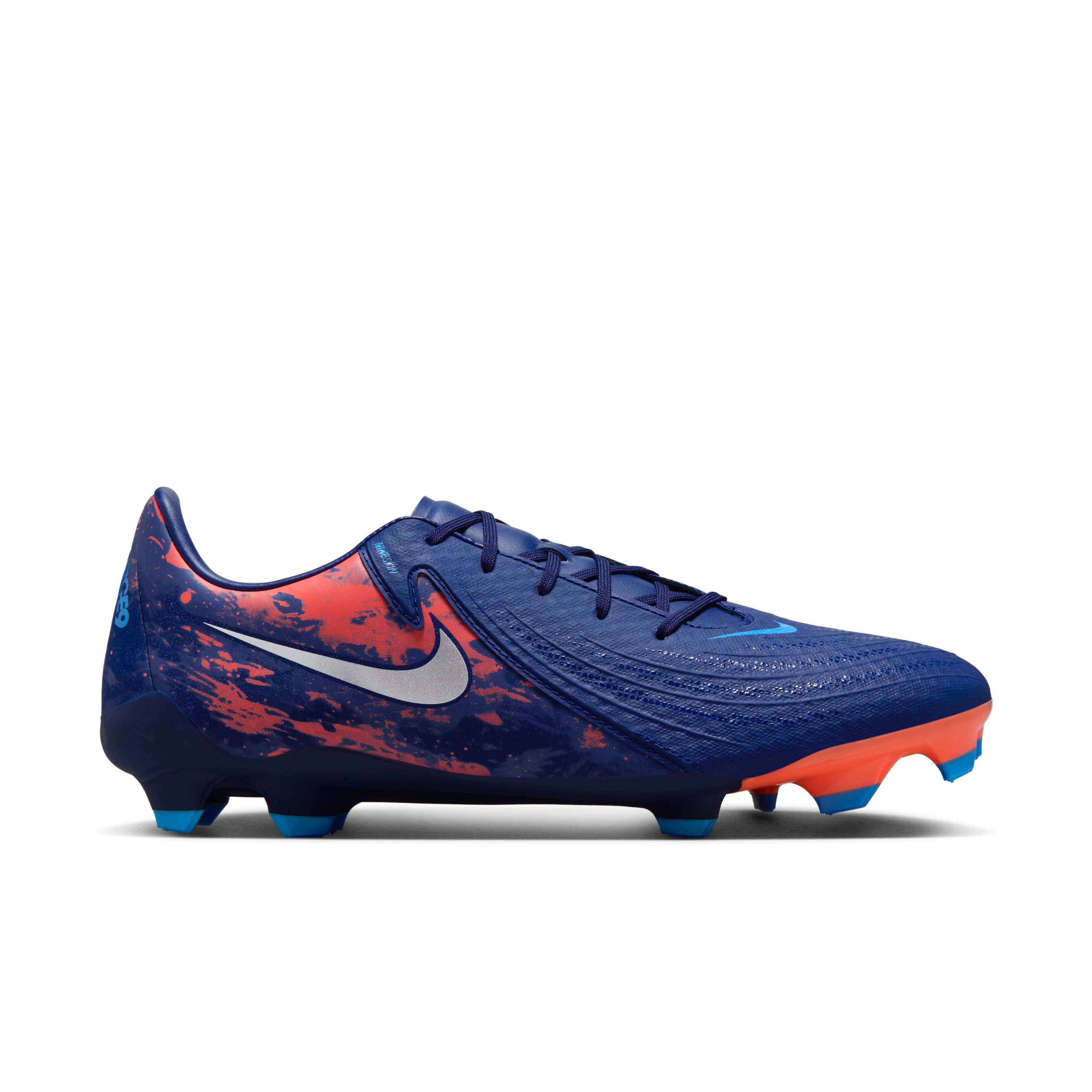 Nike Phantom GX II Haaland Academy Gras / Kunstgras Voetbalschoenen (MG) Donkerblauw Oranje Zilver