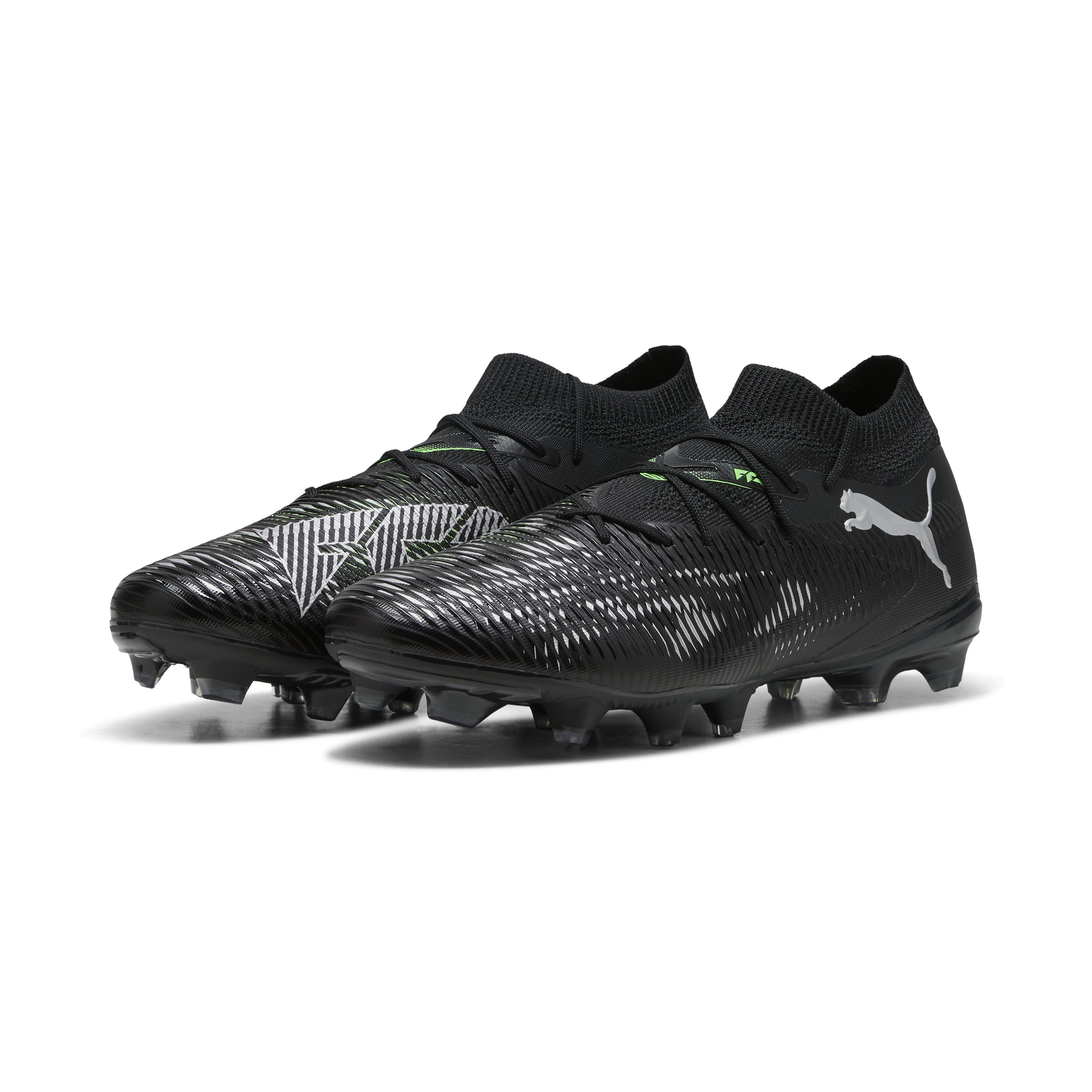 PUMA FUTURE 8 MATCH FG/AG Unisex Sportschoenen - PUMA Black-Cool Light Gray-Fluo Green