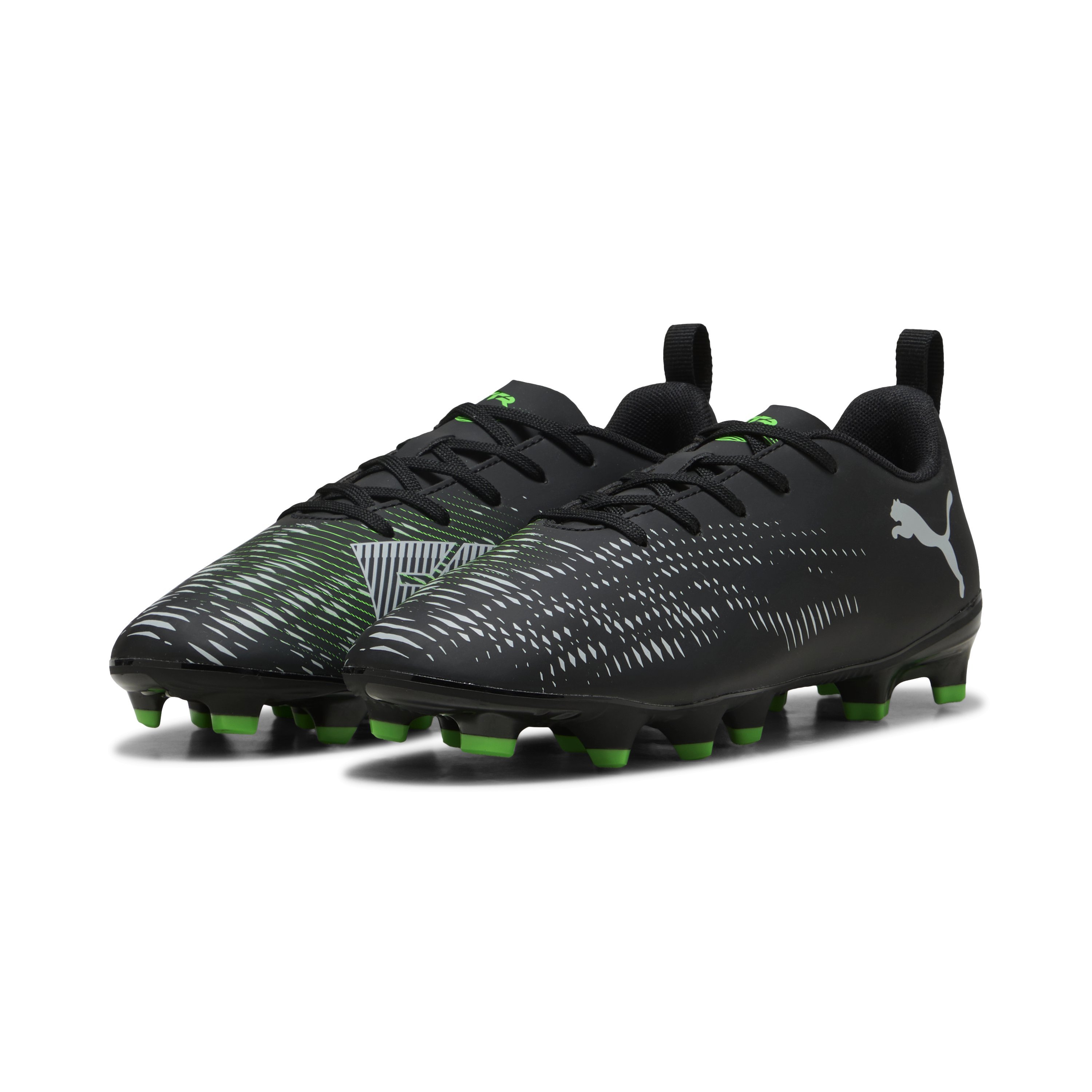 PUMA FUTURE 8 PLAY FG/AG Jr Unisex Sportschoenen - PUMA Black-Cool Light Gray-Fluo Green