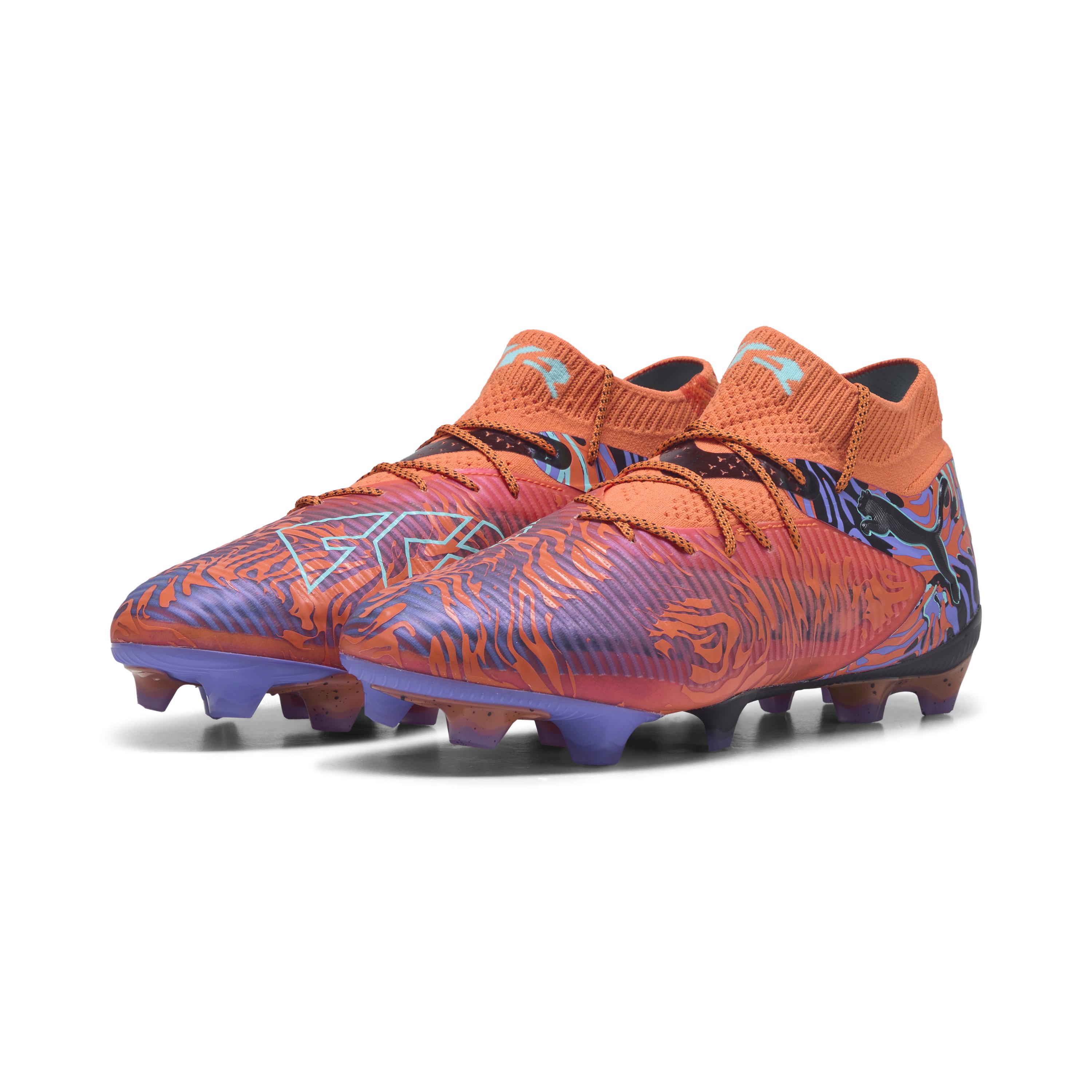 PUMA Future 8 Ultimate Creativity Gras Voetbalschoenen (FG) Oranje Paars Zwart