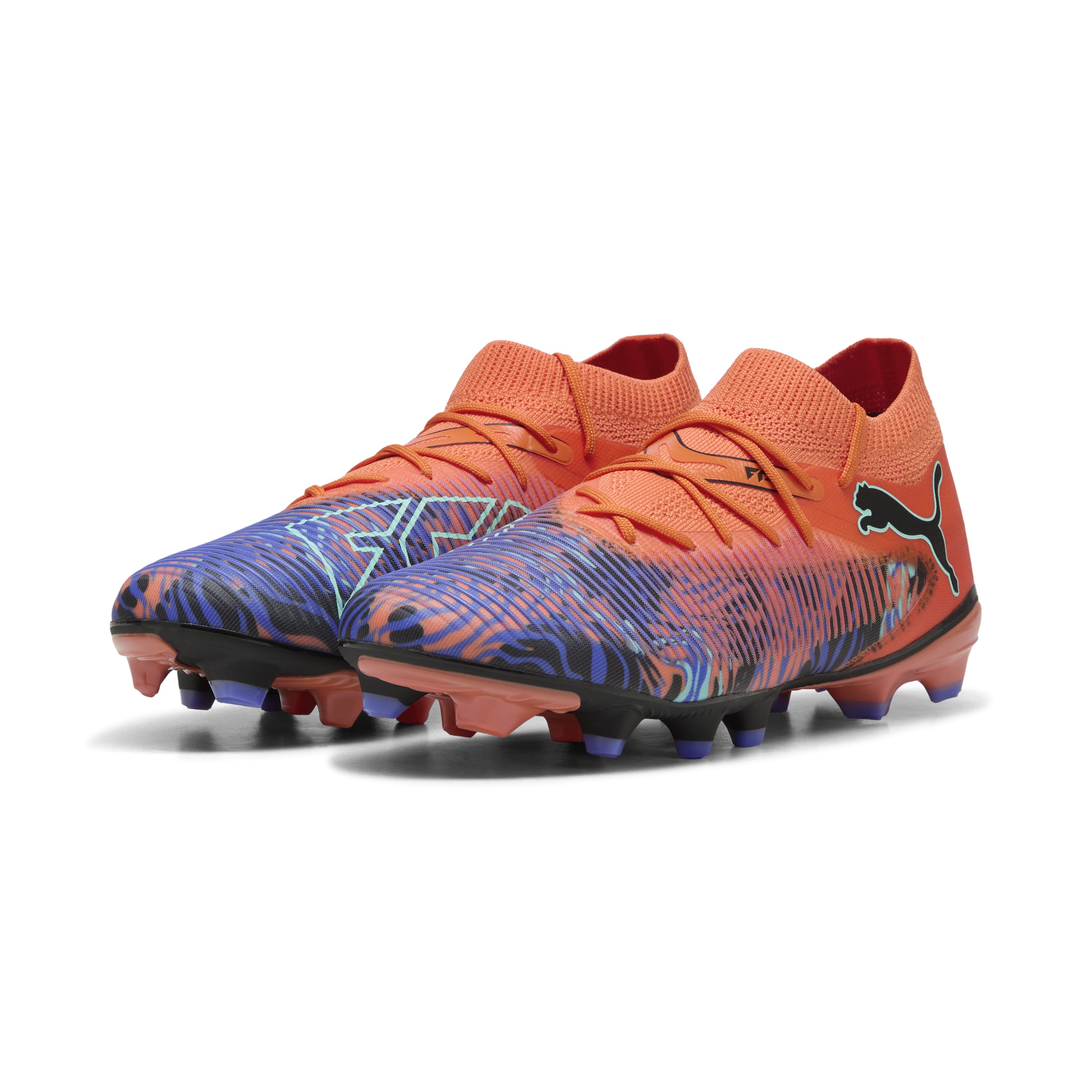 PUMA Future 8 Match Creativity Gras / Kunstgras Voetbalschoenen (MG) Oranje Paars Zwart