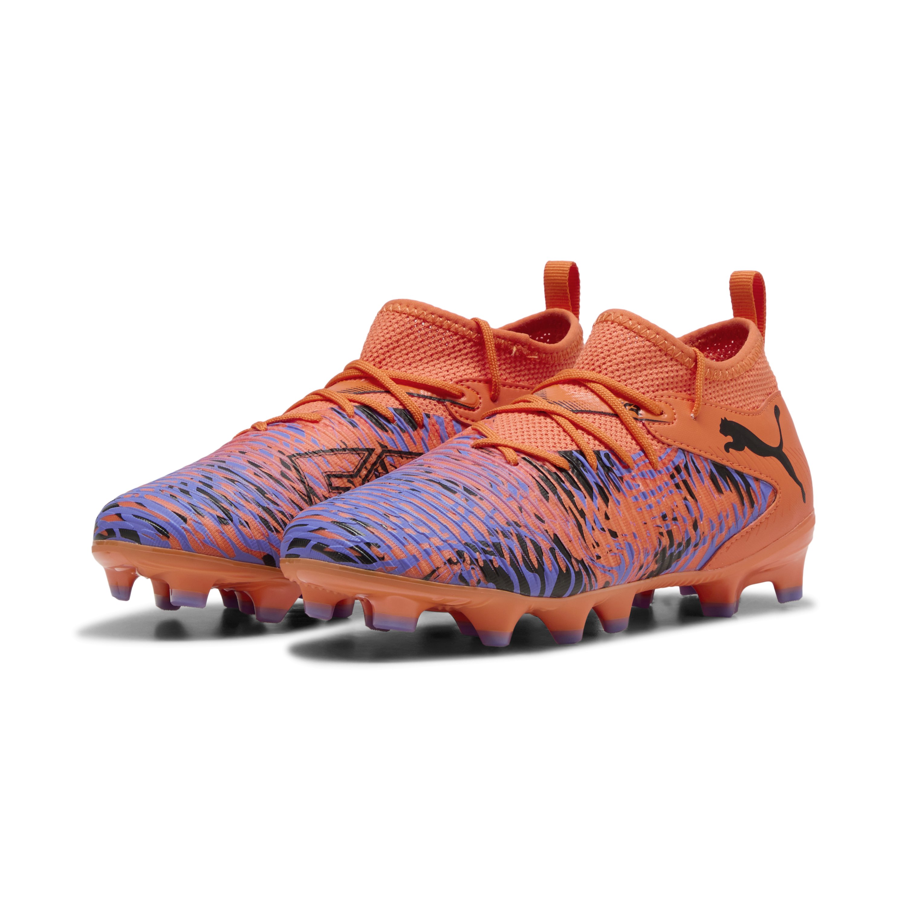 PUMA Future 8 Match Creativity Gras / Kunstgras Voetbalschoenen (MG) Kids Oranje Paars Zwart