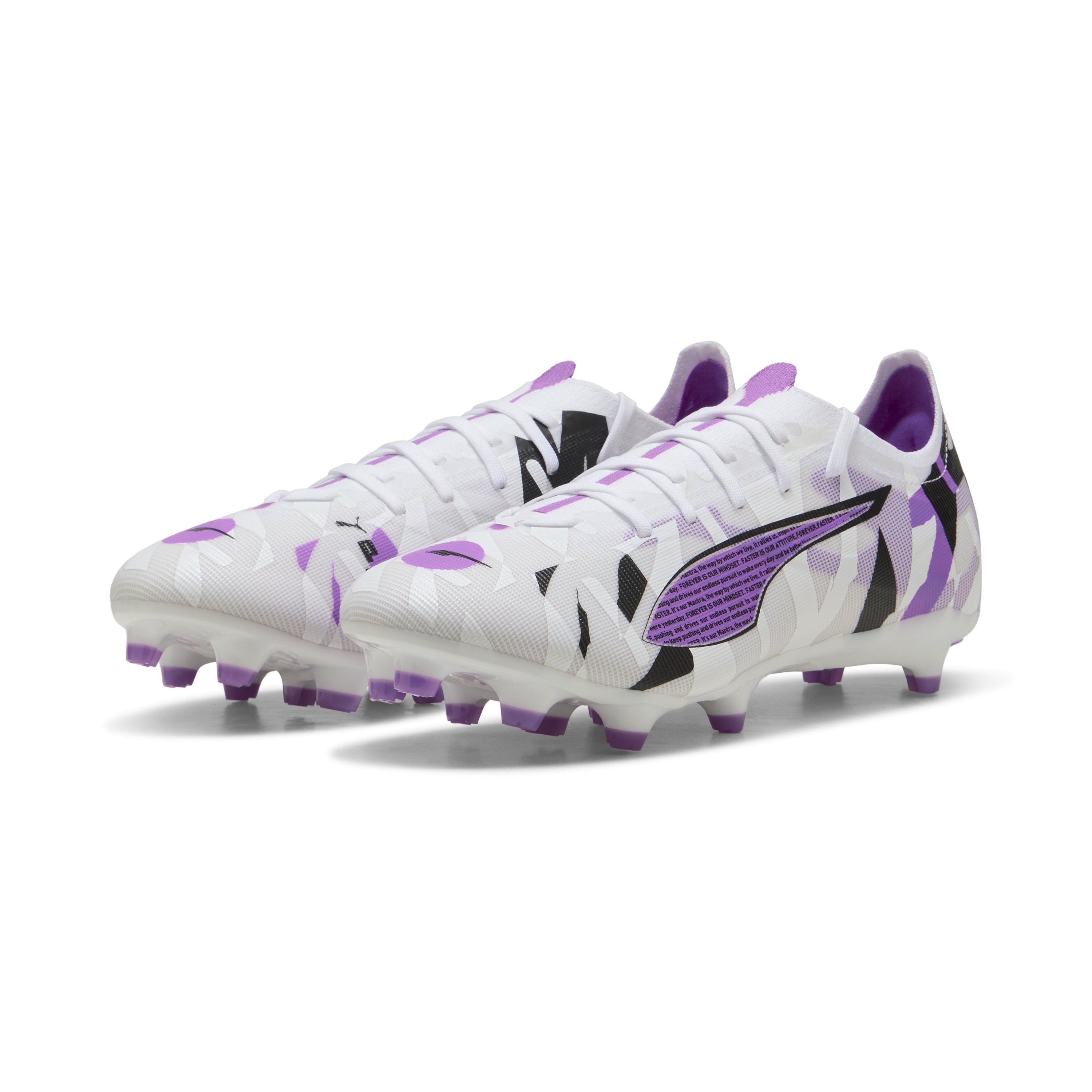 PUMA Ultra 5 Match Forever Gras / Kunstgras Voetbalschoenen (MG) Wit Paars Zwart