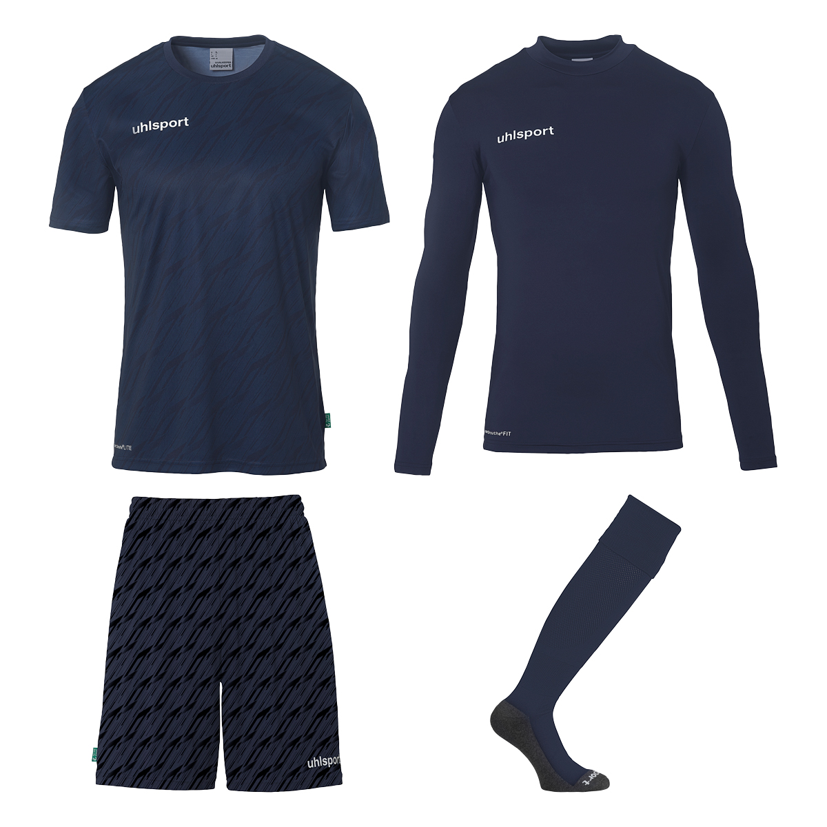 Uhlsport Progressive Keeperstenue Pack Kids Donkerblauw